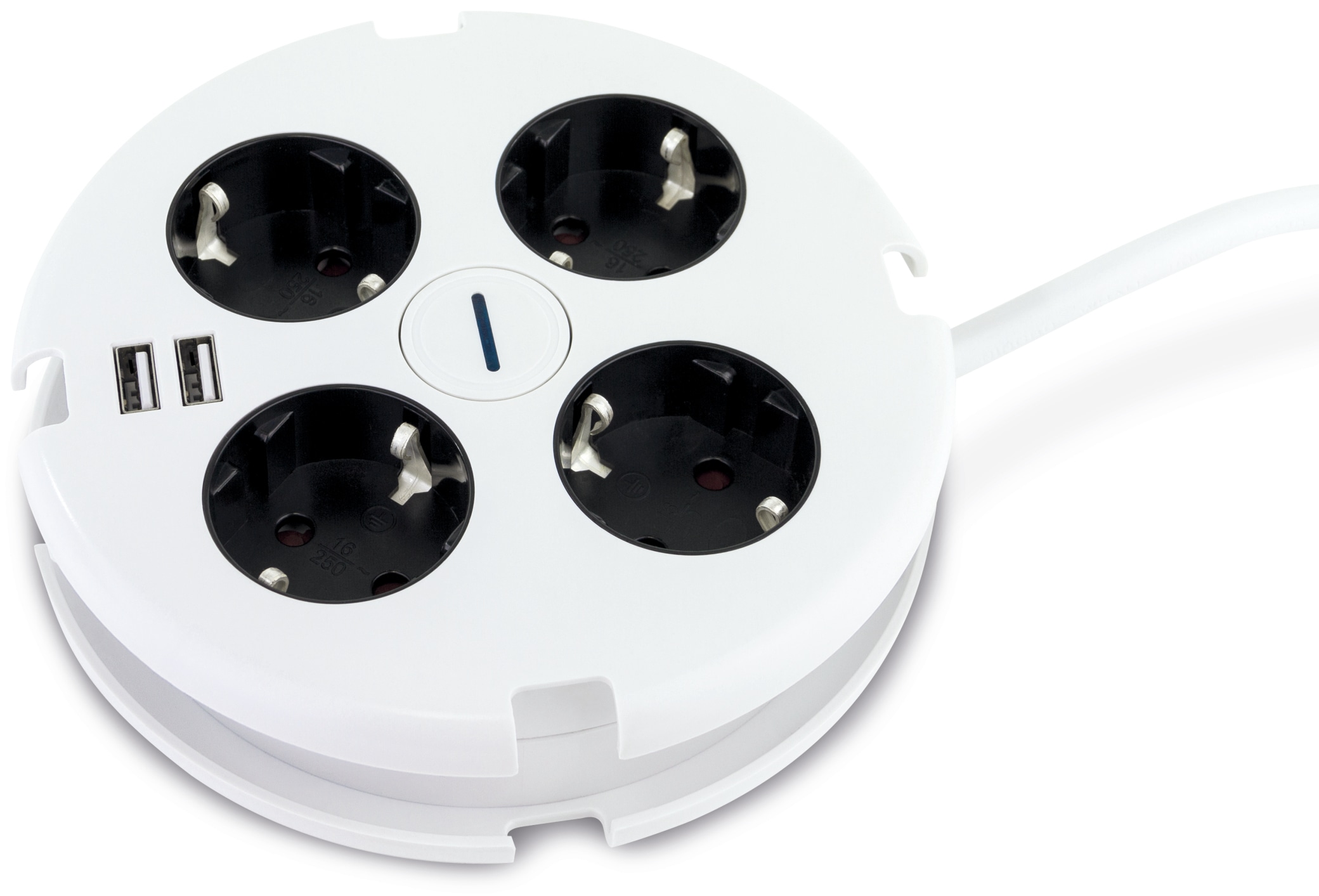 REV Steckdosenleiste PowerDisc, 4-fach, 2x USB