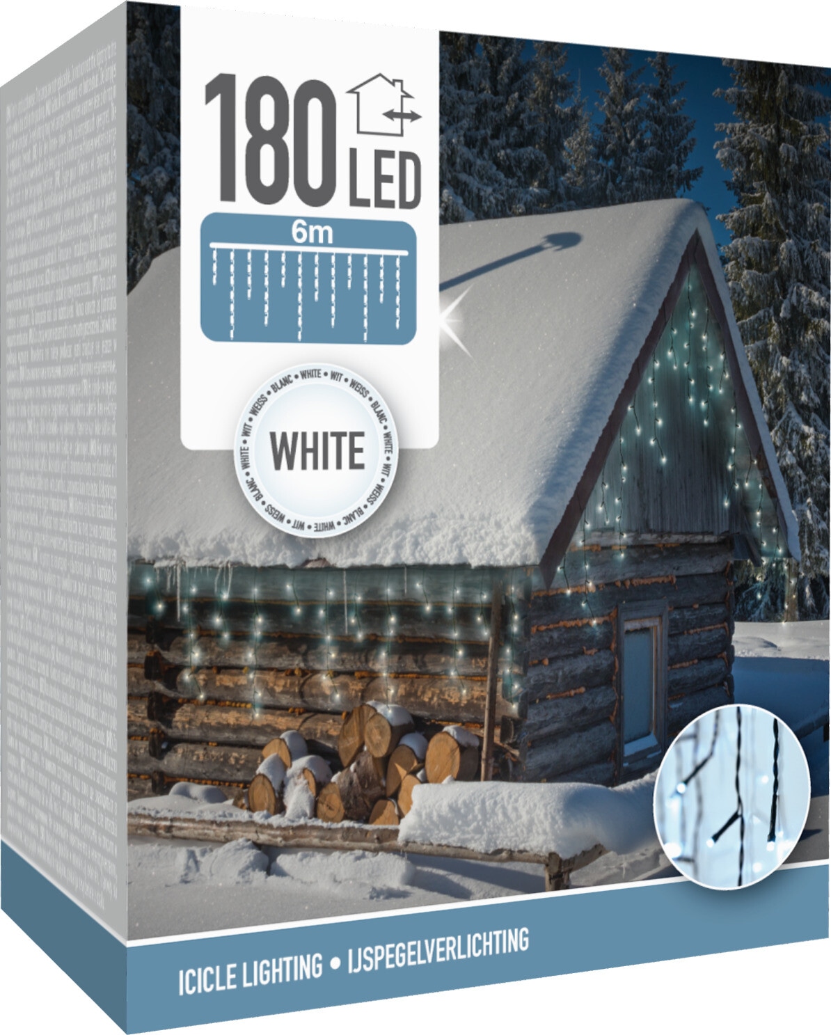 LED-Lichterkette Vorhang ,180 LEDs, kaltweiß, IP44, 230 V~, 6 m, grün