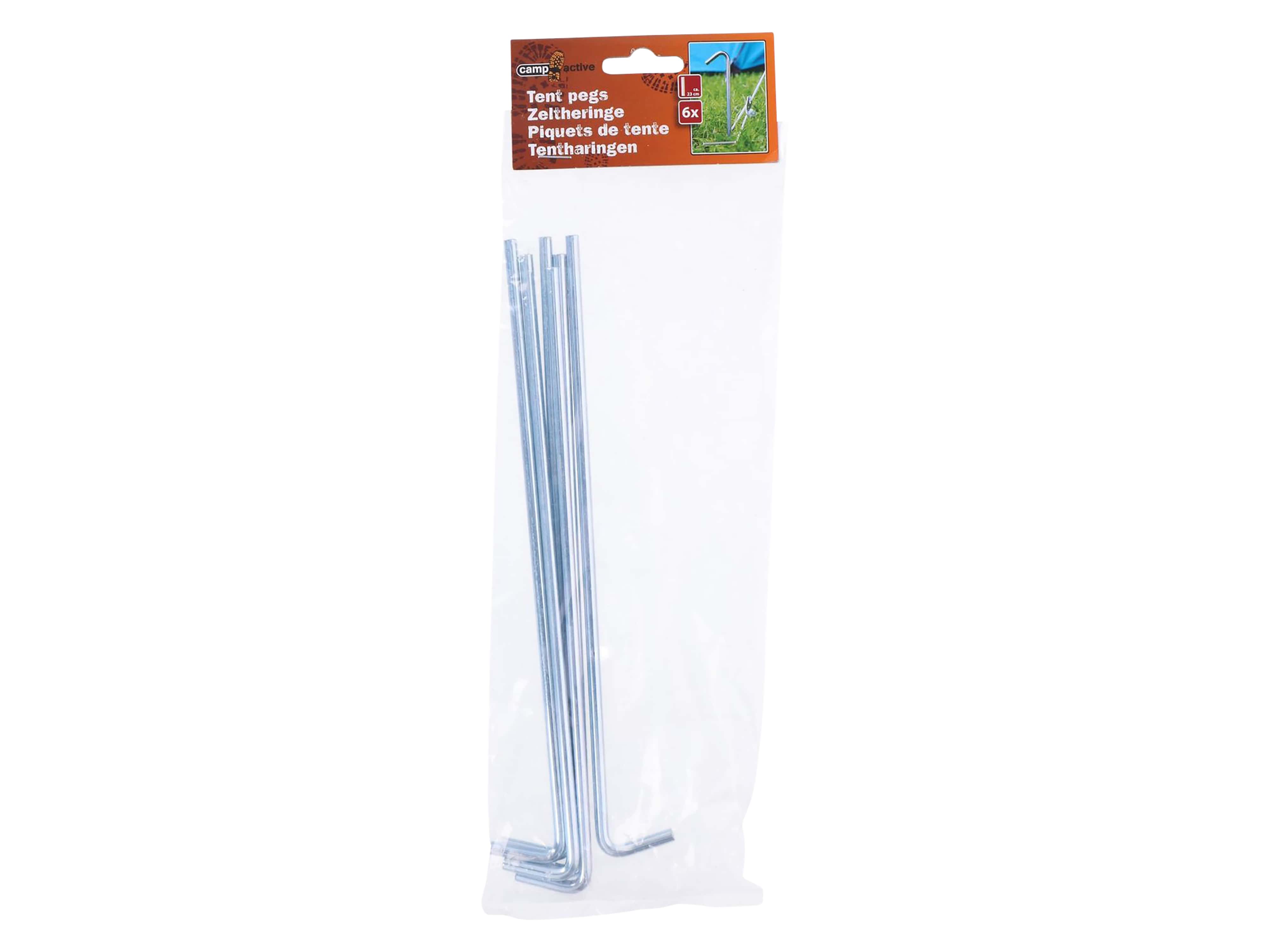 Zelthaken, 230mm, verzinkt, 6 Stück Zelthaken, 230mm, verzinkt, 6 Stück