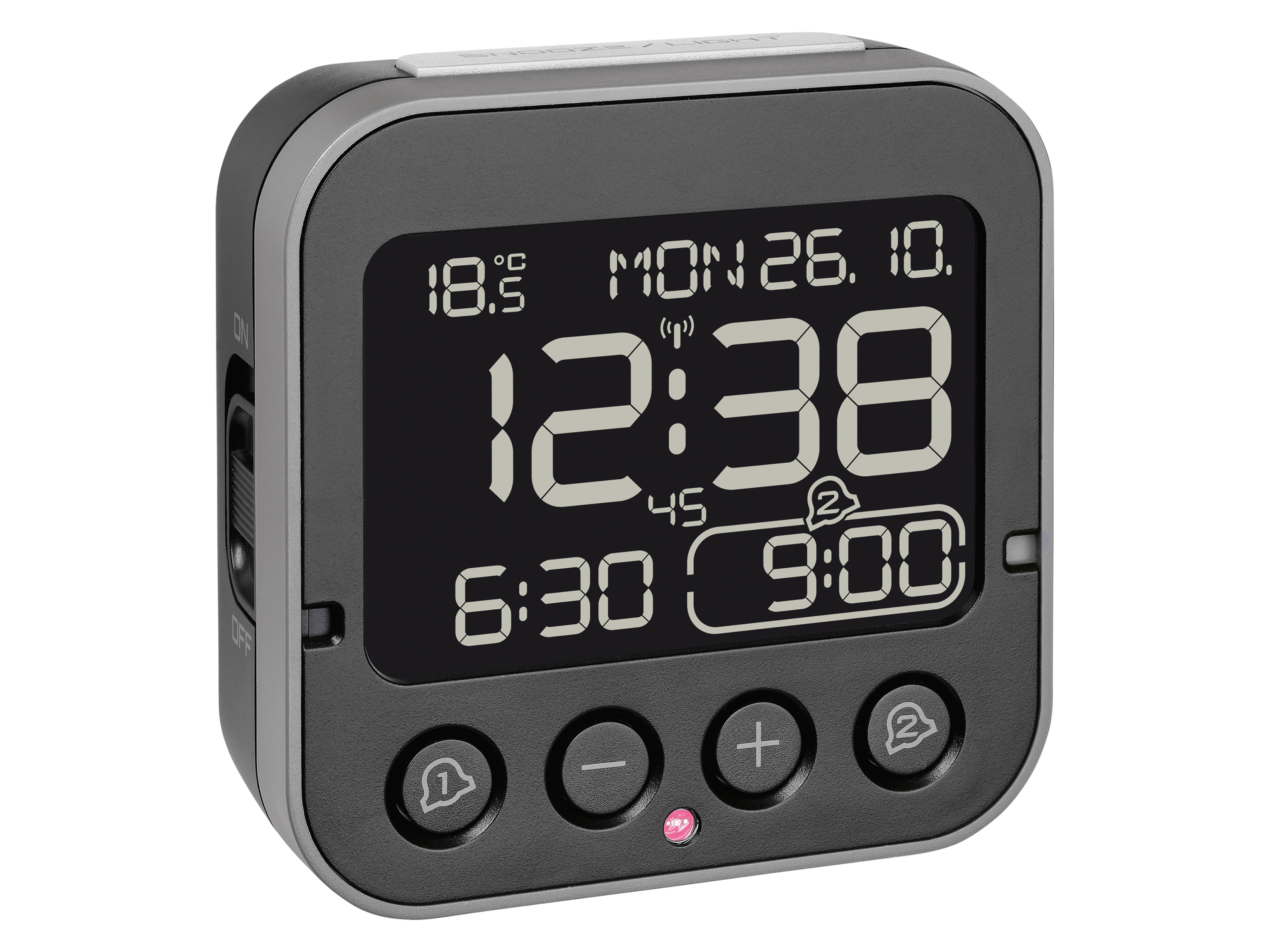 TFA Digitaler Funkwecker 60.2552.01, mit Temperatur BINGO 2.0