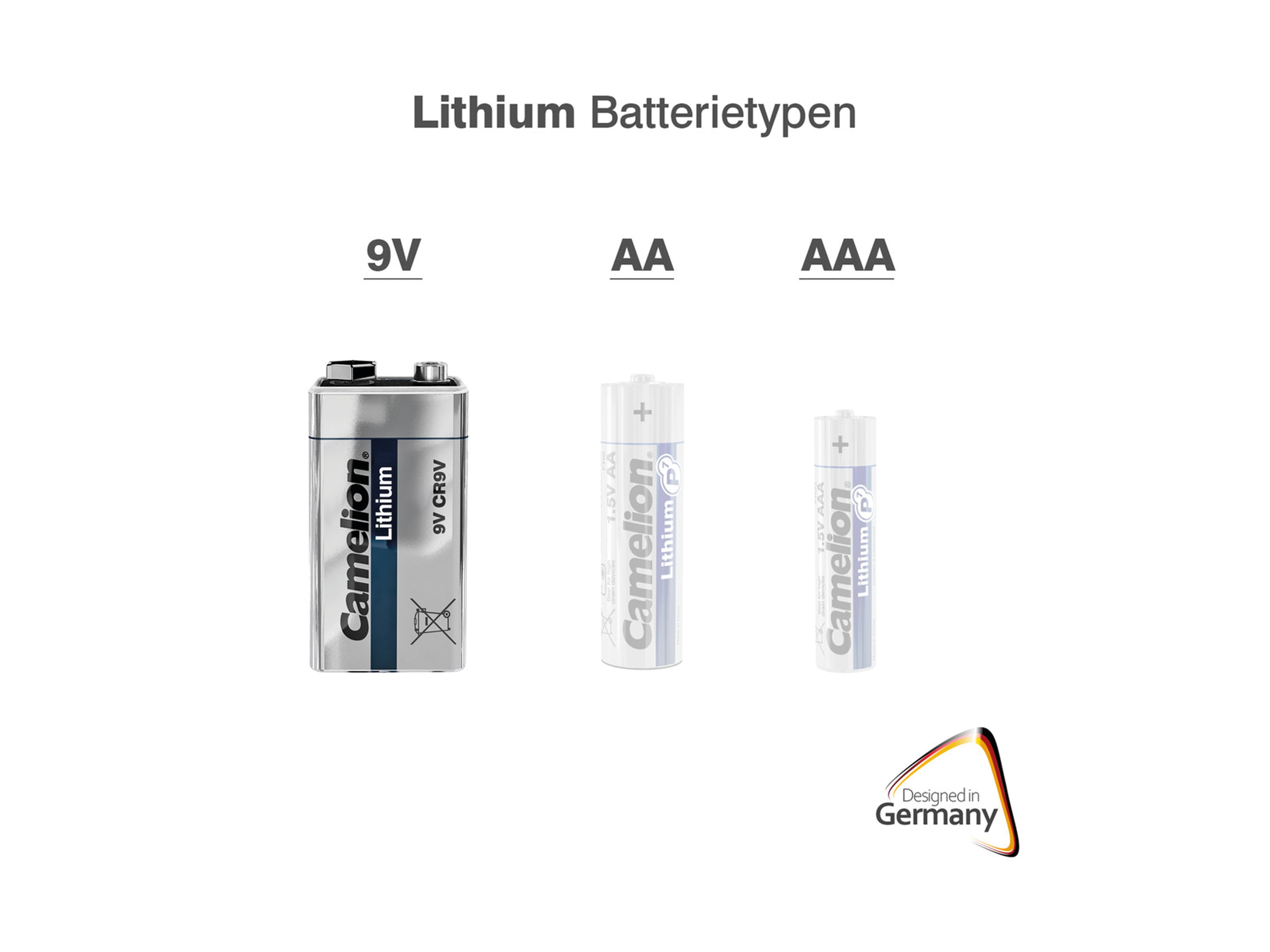 CAMELION 9V-Blockbatterie, Lithium, CR9V, 1 Stück CAMELION 9V-Blockbatterie, Lithium, CR9V, 1 Stück