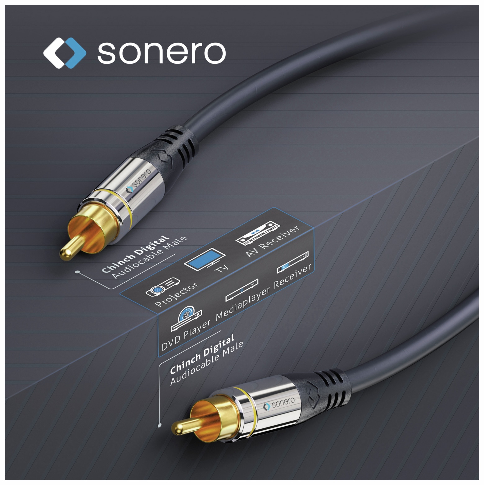 SONERO Cinchkabel 1,50 m, schwarz SONERO Cinchkabel 1,50 m, schwarz
