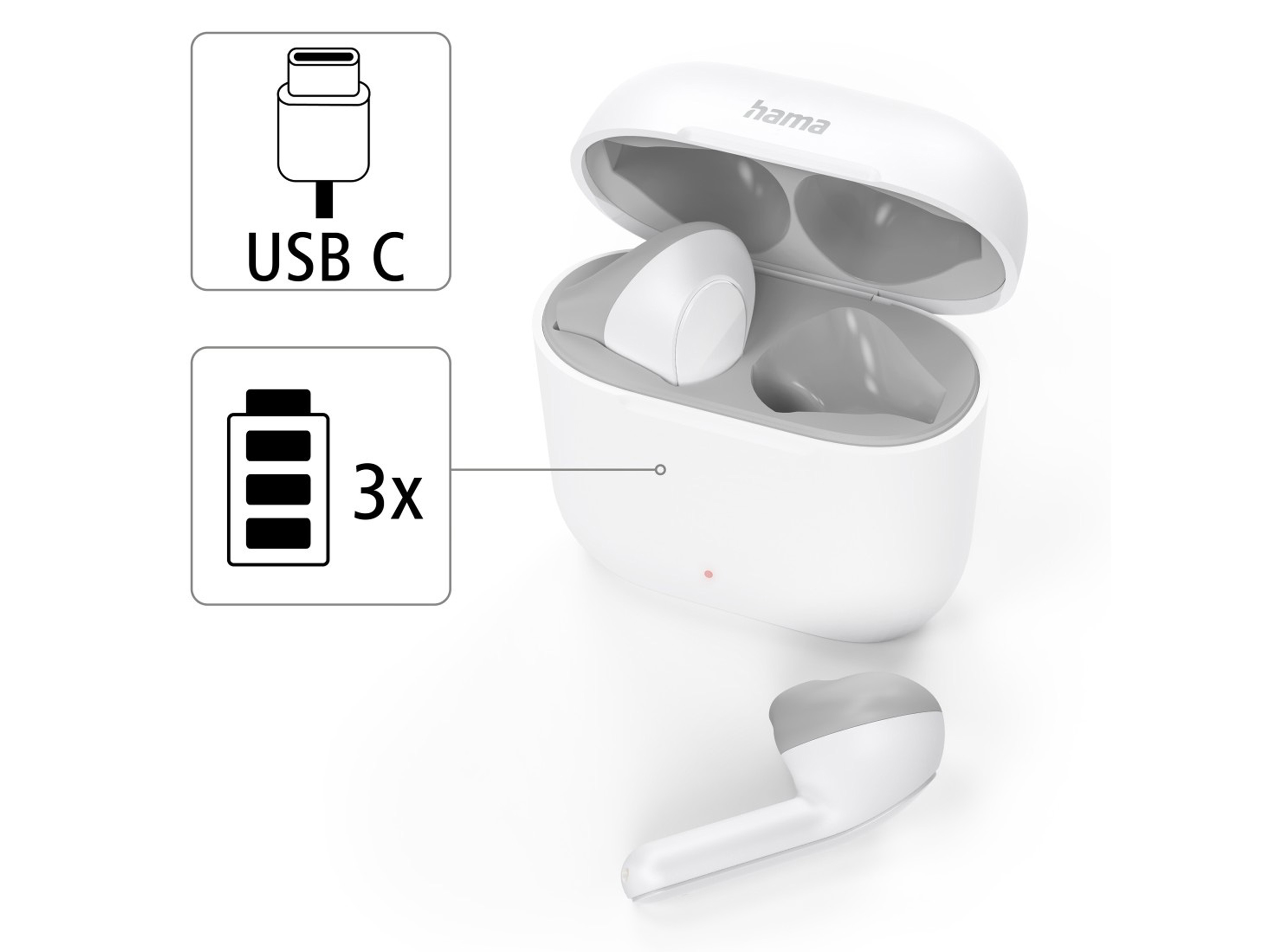 HAMA Bluetooth Kopfhörer In-Ear Freedom Light, weiss