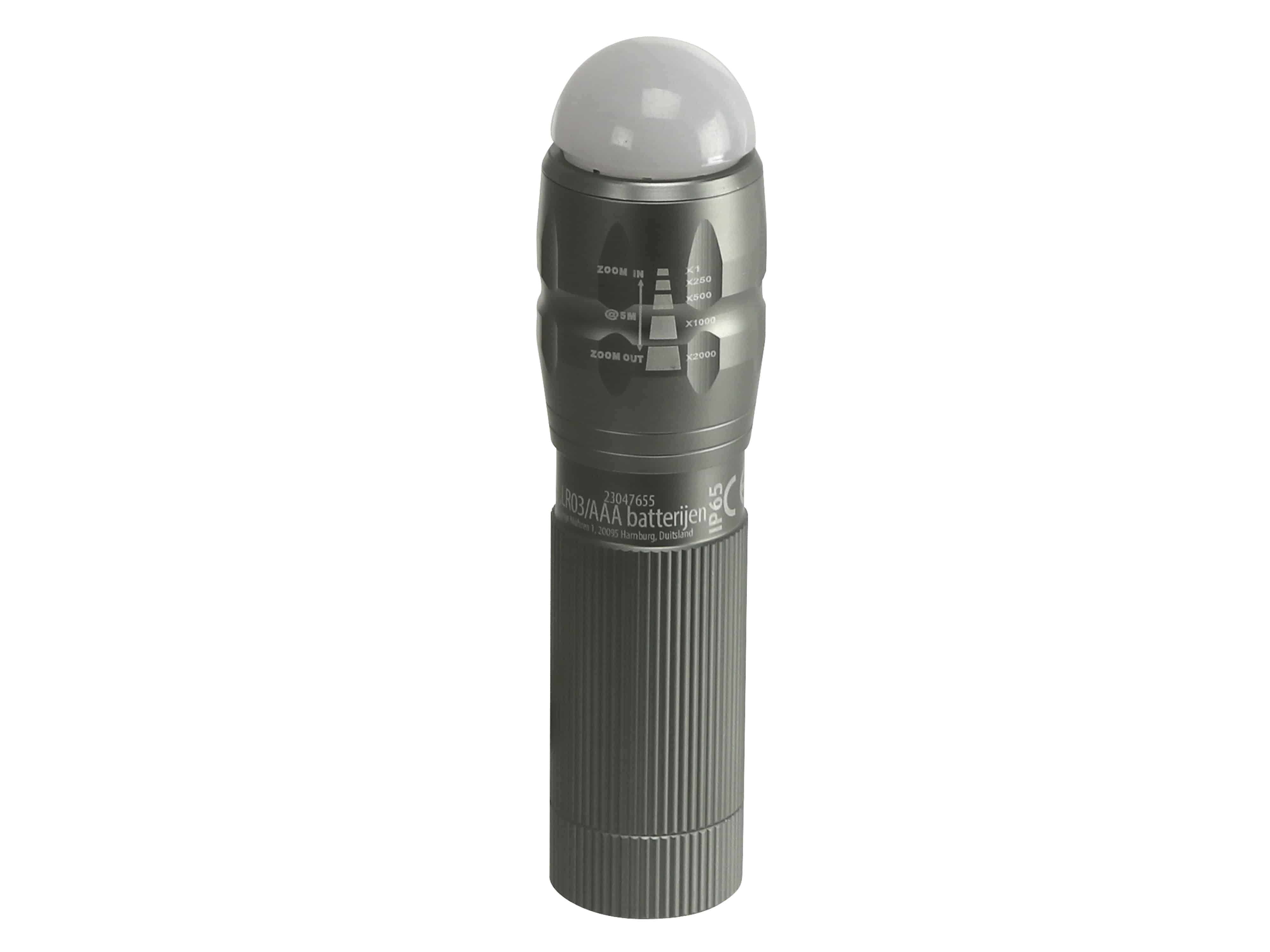 LED-Taschenlampe, WTE-490M-1, Alu, 400 lm, grau