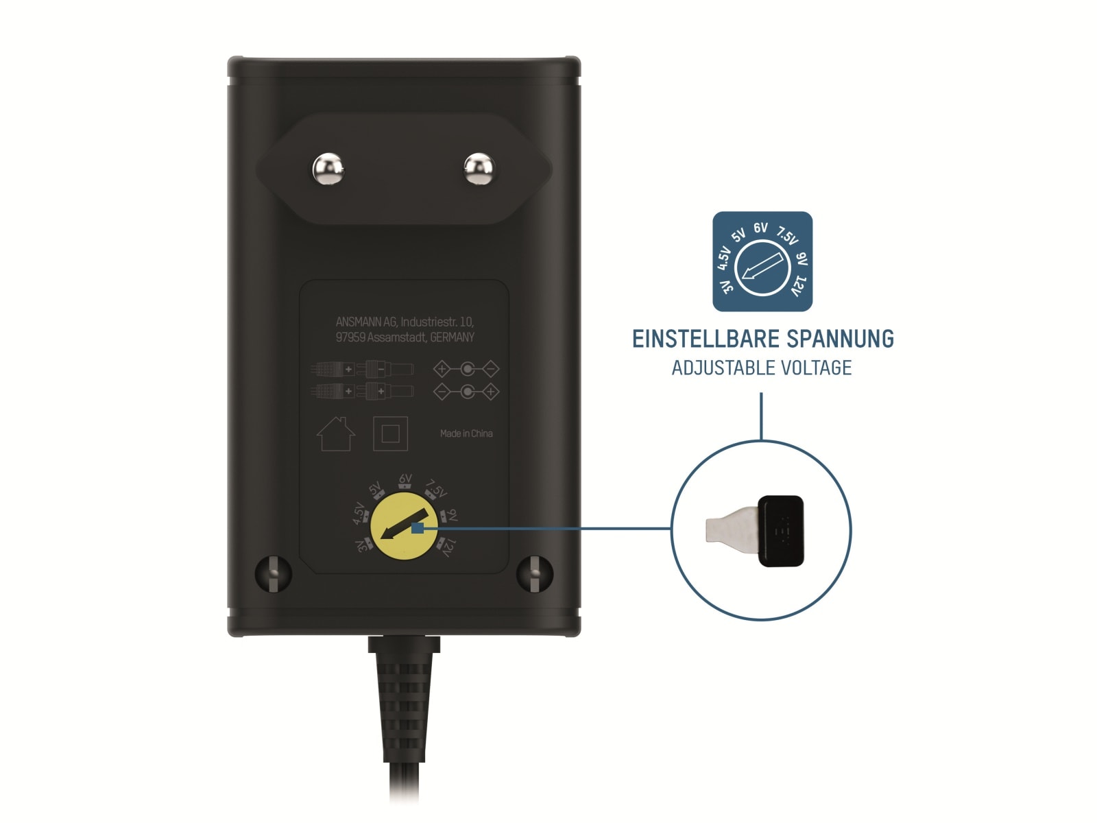 ANSMANN Universal-Netzteil APS 1500, 18W, Ladestrom max. 1,5A, 3-12V-