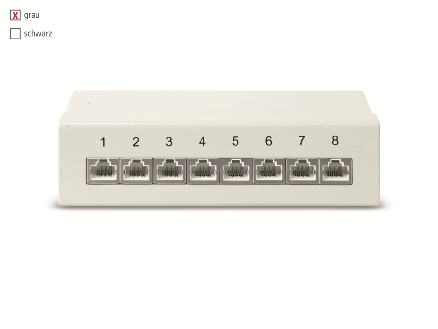 RED4POWER CAT.6 Patchpanel R4-N108G, 8-fach, grau RED4POWER CAT.6 Patchpanel R4-N108G, 8-fach, grau