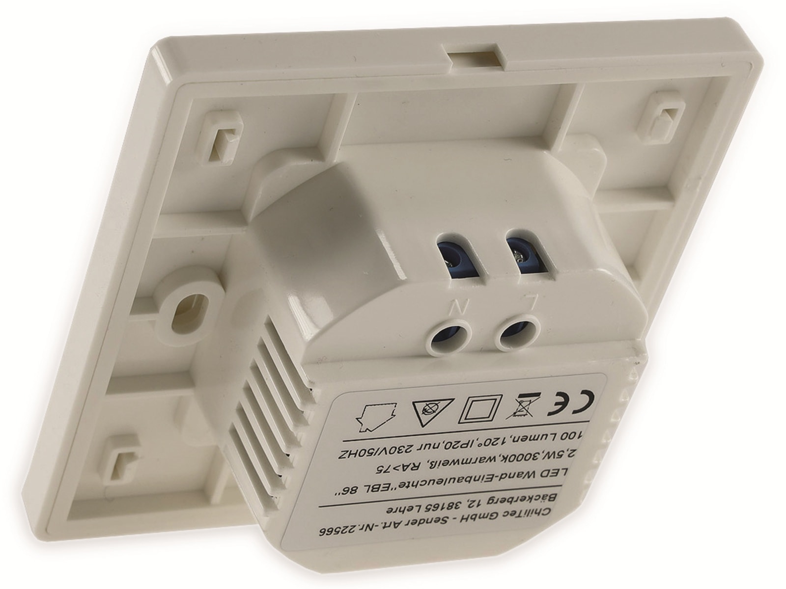 CHILITEC LED-Einbauleuchte EBL 86 PIR, 2,5 W, 3000 K, Rahmen cremeweiß CHILITEC LED-Einbauleuchte EBL 86 PIR, 2,5 W, 3000 K, Rahmen cremeweiß
