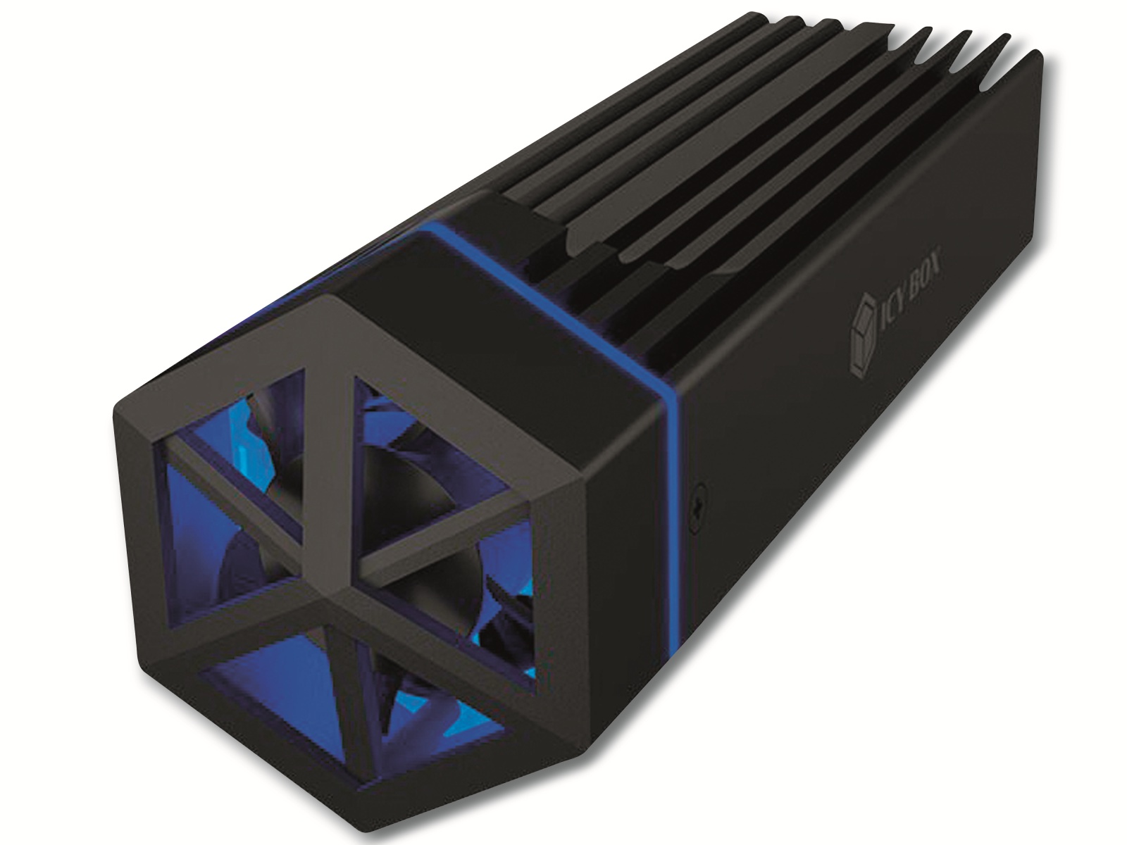 ICY BOX Festplattengehäuse IB-1823MF-C31, M.2 NVMe auf USB 3.1 Typ-C, Lüfter