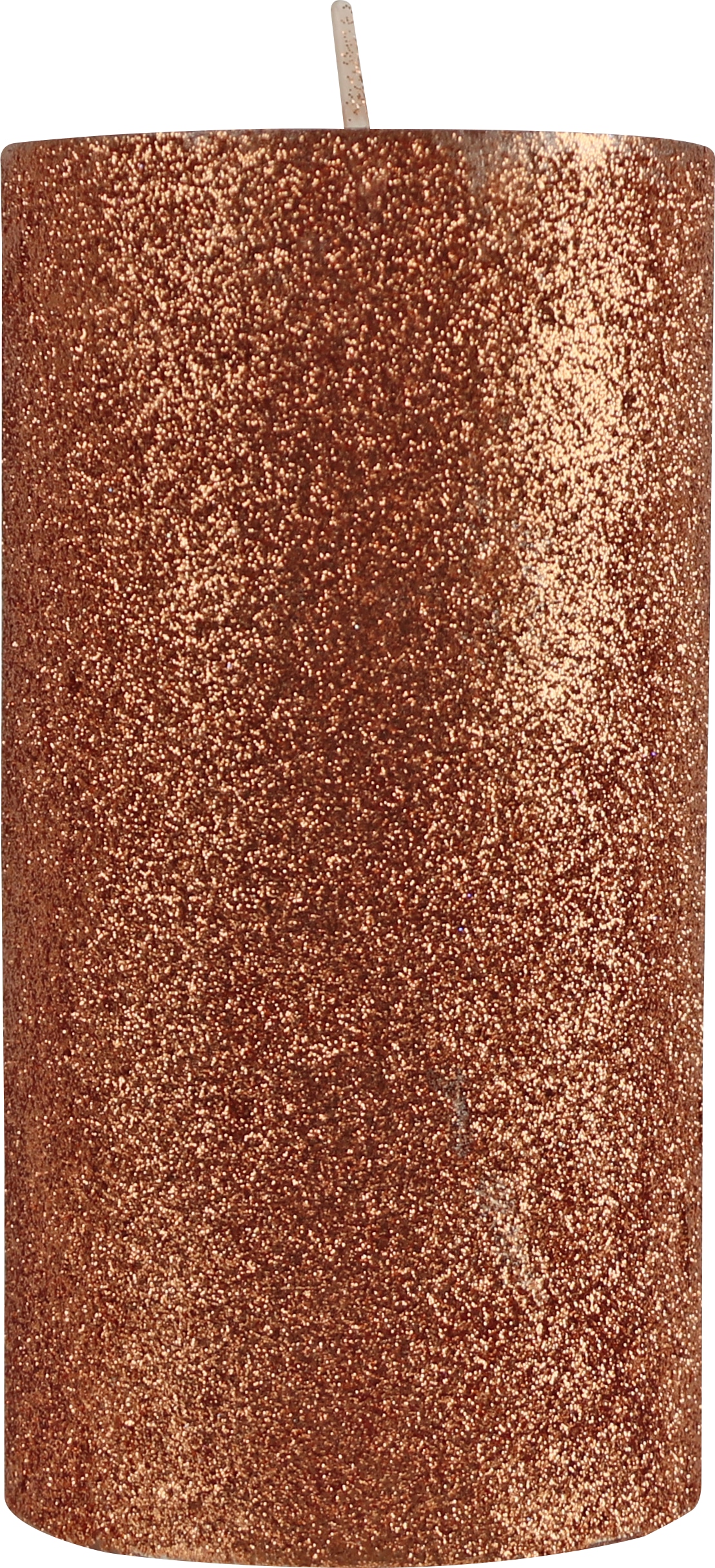 WIEDEMANN Flachkopfkerze Glitter, rosegold, 68x130 mm