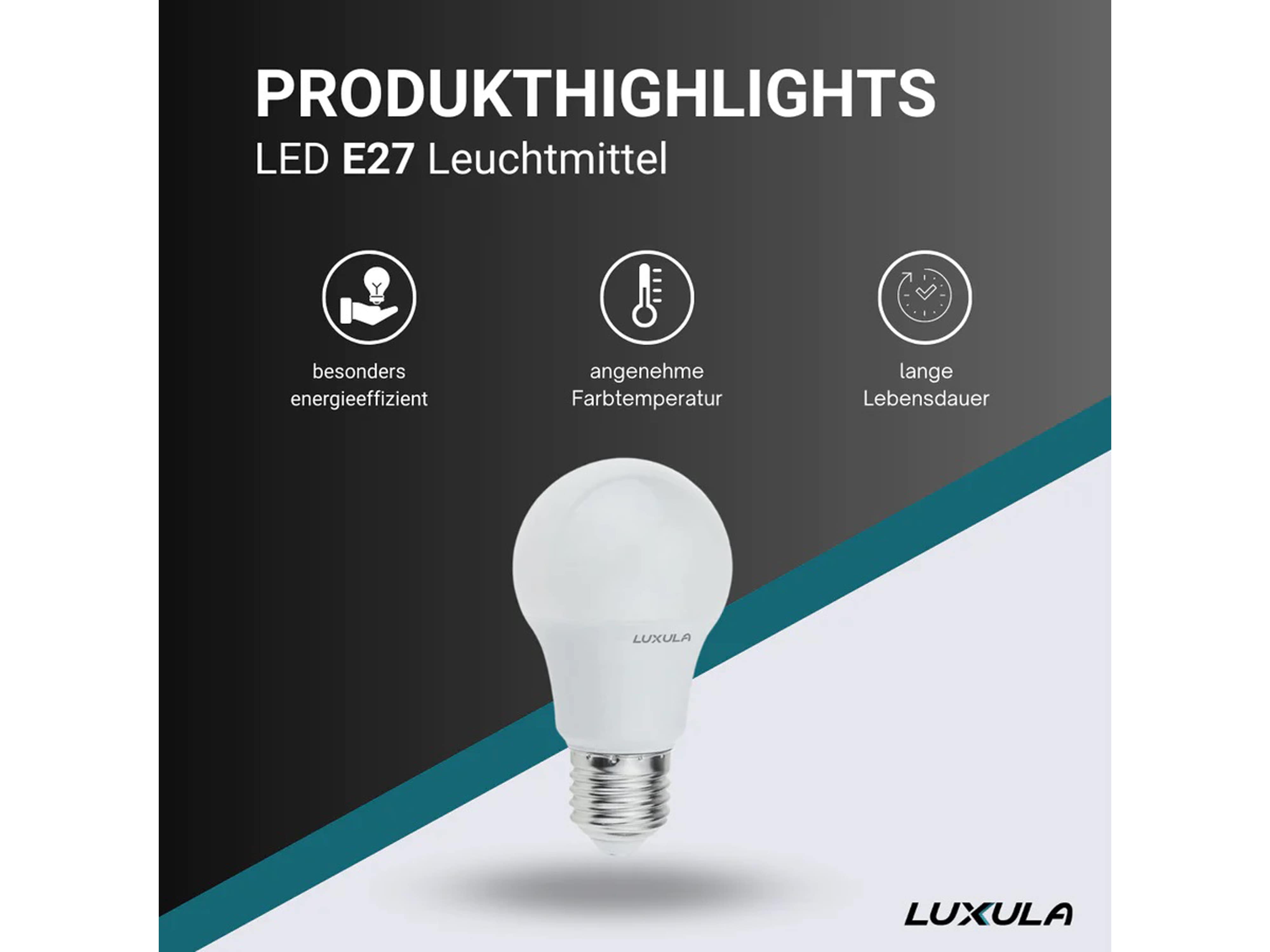 LUXULA LED-Lampe, Tropfenform, E27, EEK: F, 9W, 835lm, 2700K LUXULA LED-Lampe, Tropfenform, E27, EEK: F, 9W, 835lm, 2700K
