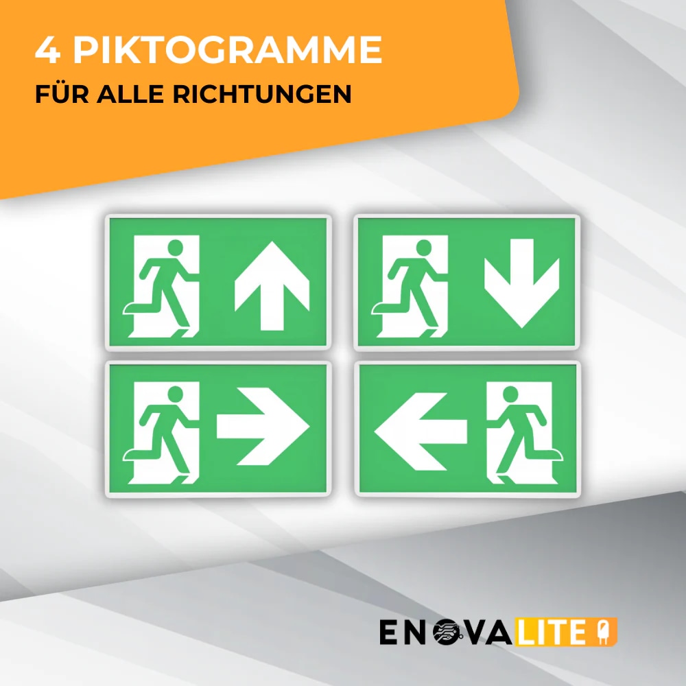 ENOVALITE LED-Fluchtwegleuchte inkl. 8 h Notstromakku