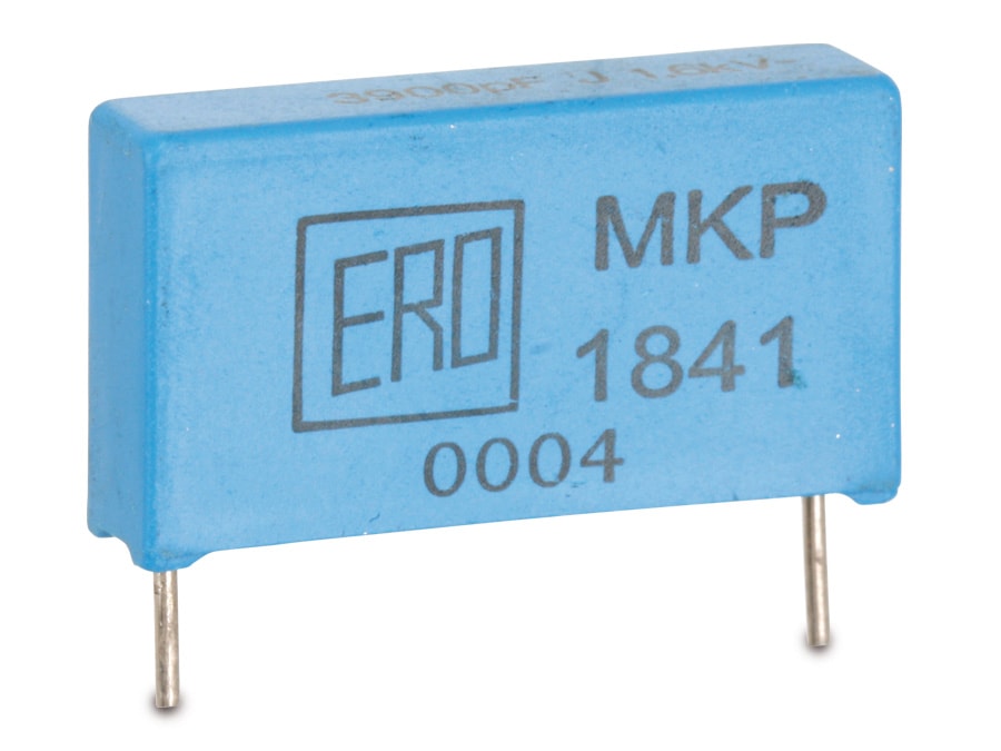 Kondensator, 3,9 nF, 1600 V, radial, RM 22,5 Kondensator, 3,9 nF, 1600 V, RM 22,5