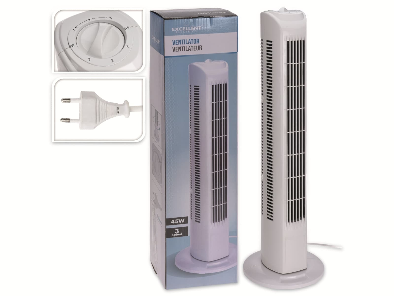 LIFETIME AIR Turmventilator, 45 W, weiß LIFETIME AIR Turmventilator, 45 W, weiß