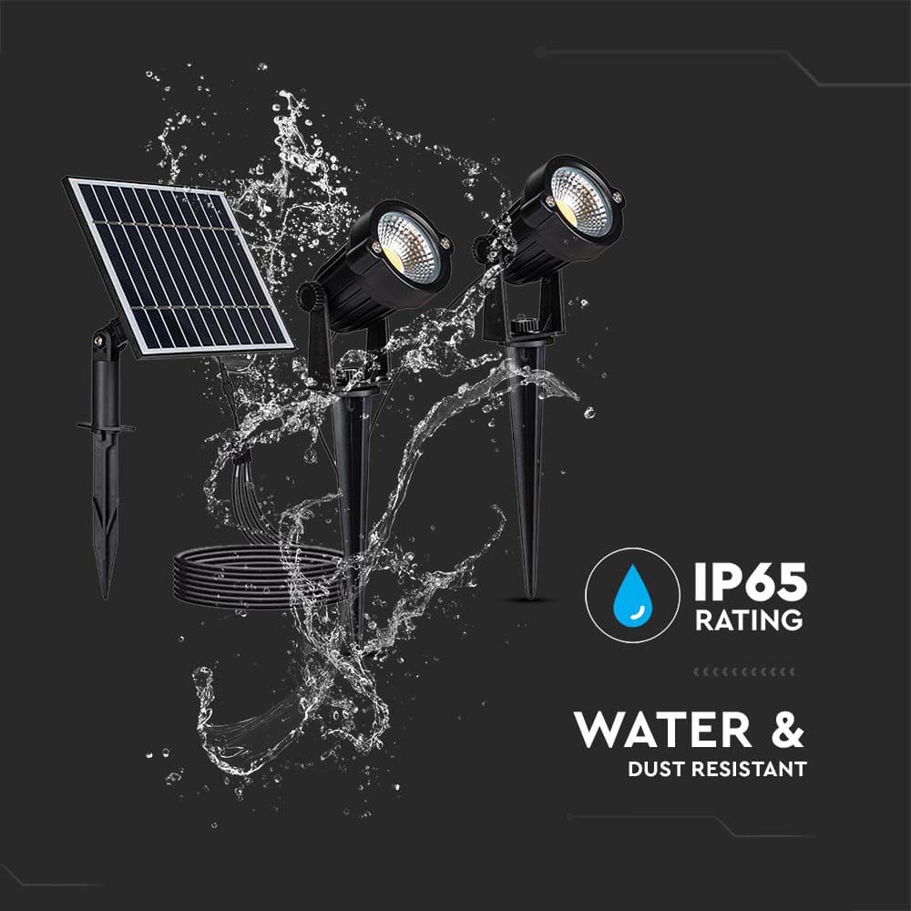 V-TAC Solar LED-Gartenleuchten-Set VT-11031, 2x 1,2 W, 3000 K, IP65 V-TAC Solar LED-Gartenleuchten-Set VT-11031, 2x 1,2 W, 3000 K, IP65