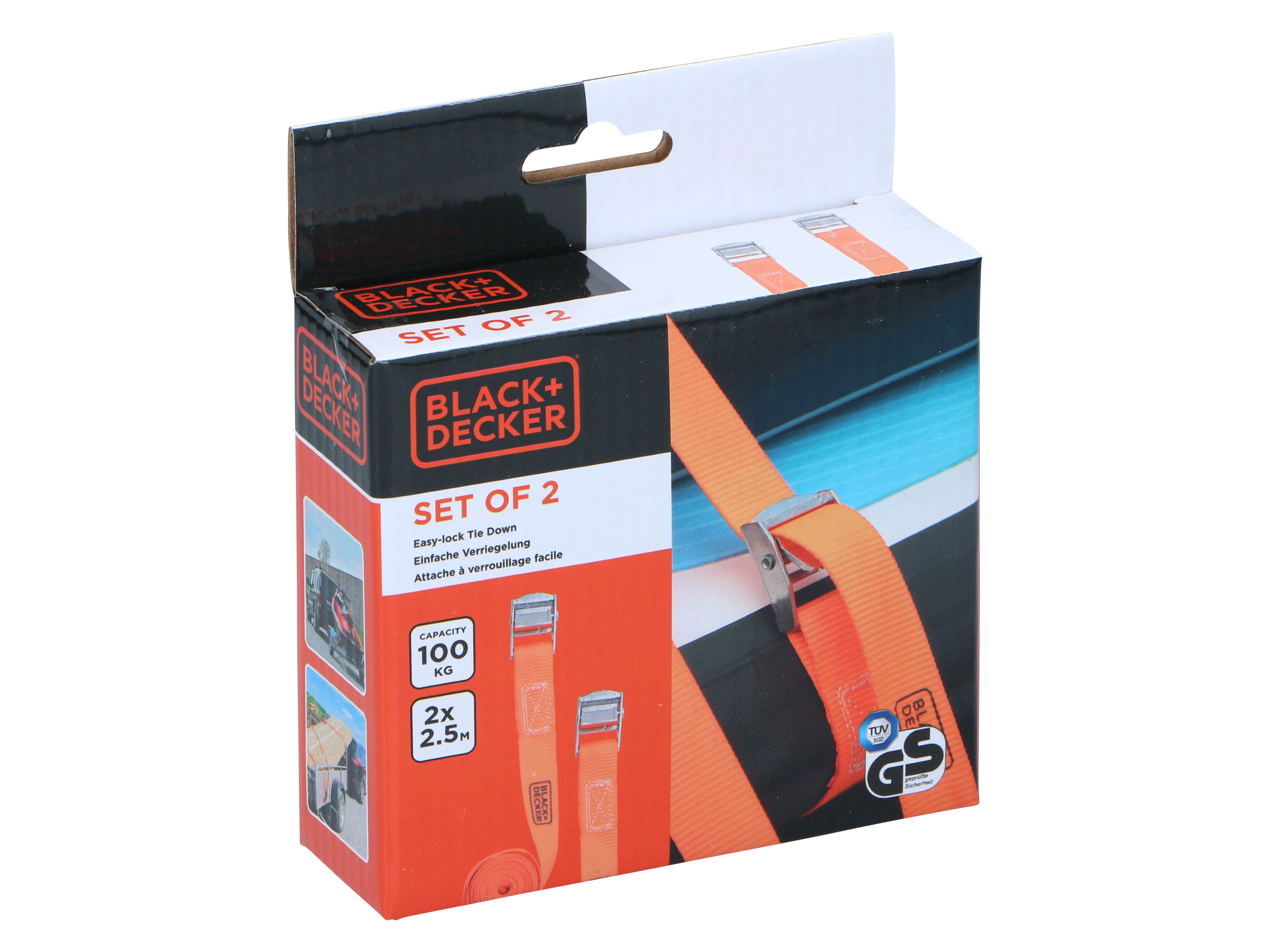 BLACK & DECKER Spanngurte-Satz, 25x2500 mm, 2 Stück