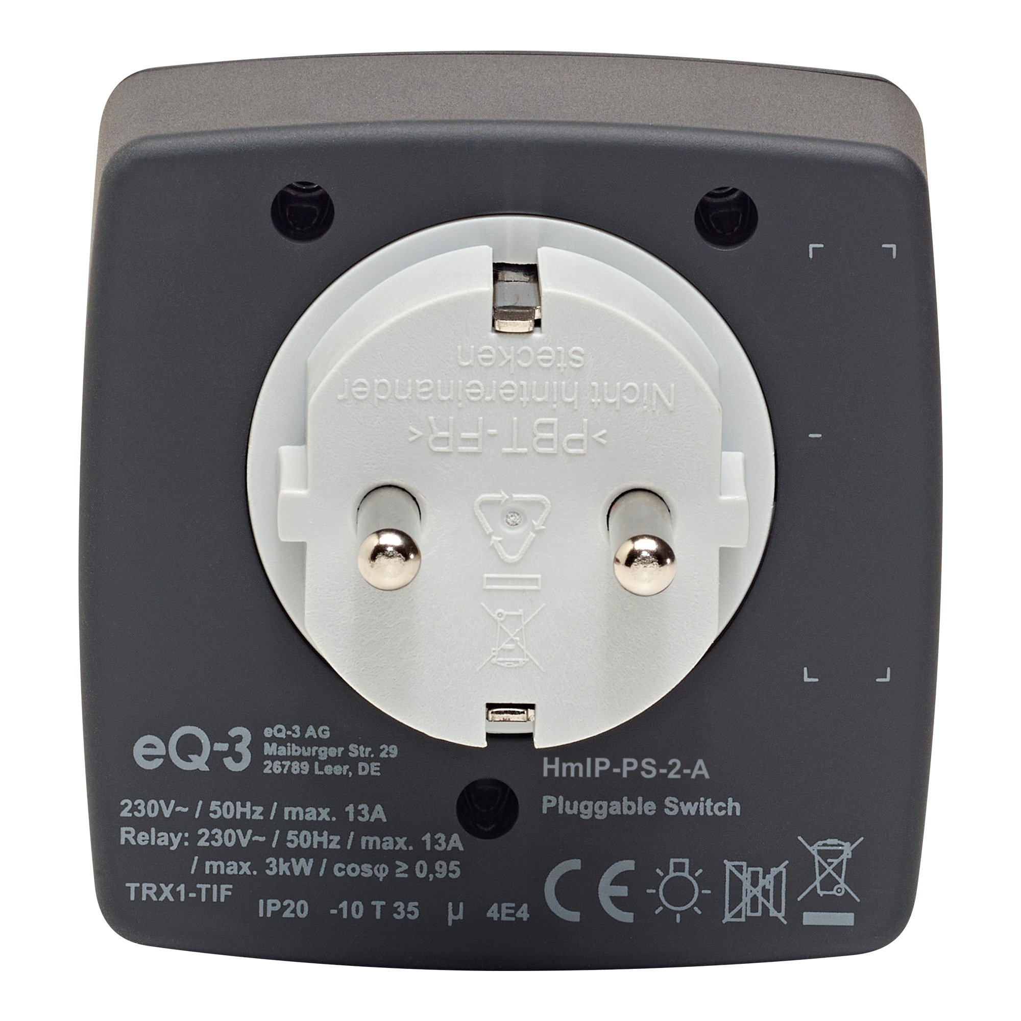 HOMEMATIC IP 161613A0, Schaltsteckdose anthrazit