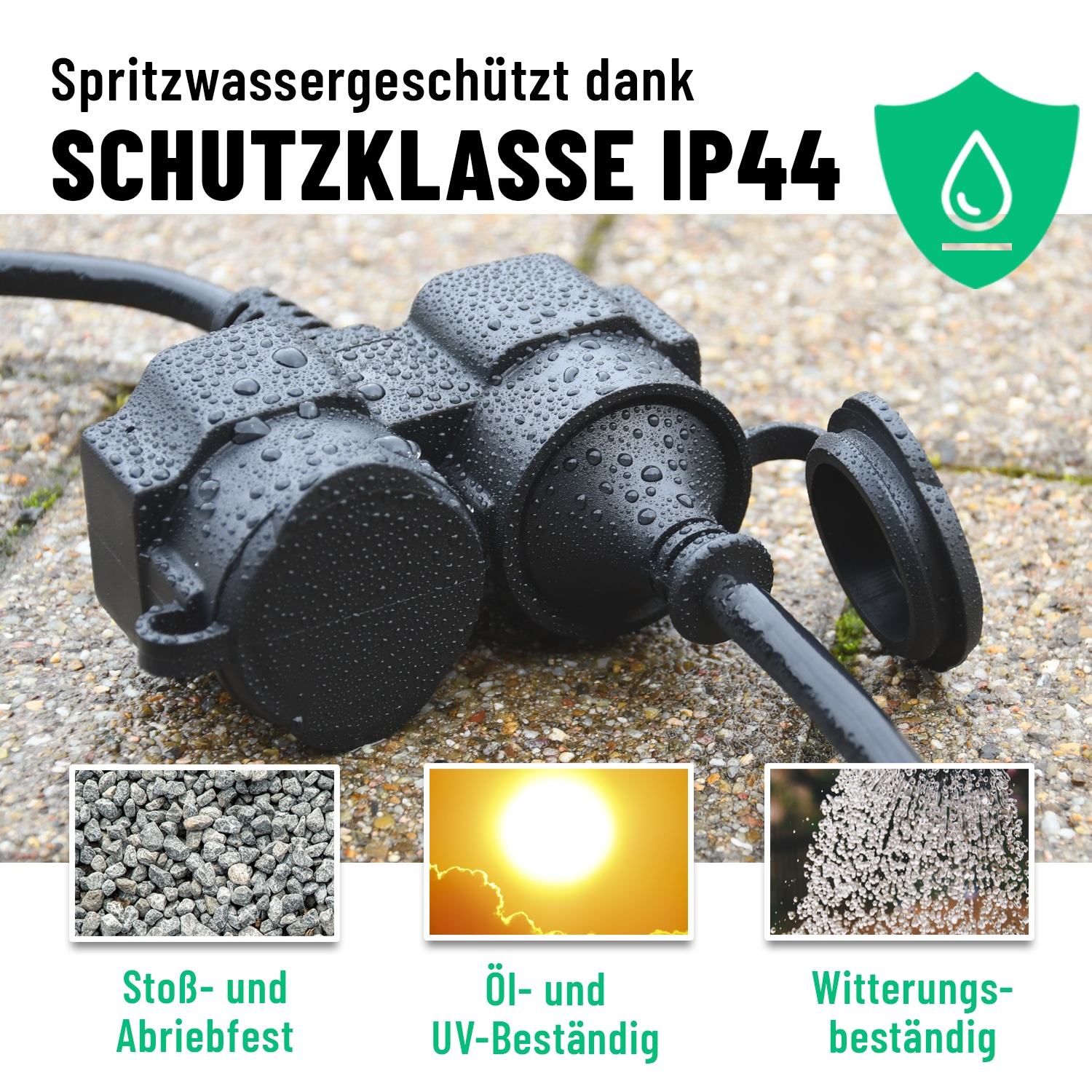 ABSINA Verlängerungskabel 151230, 2-Fach, 5 m