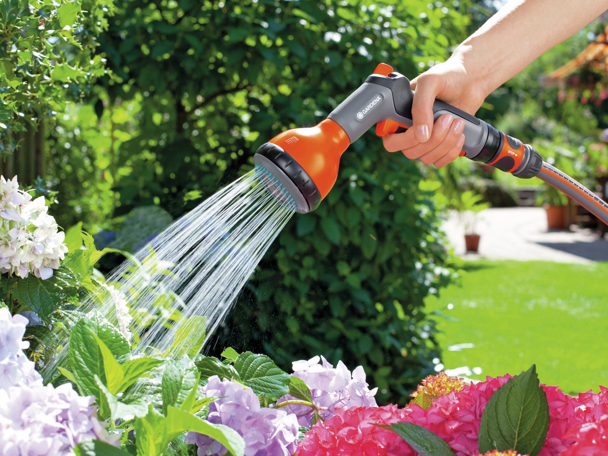 GARDENA Gartenbrause Classic 18313-20, mit 3 Sprühfunktionen