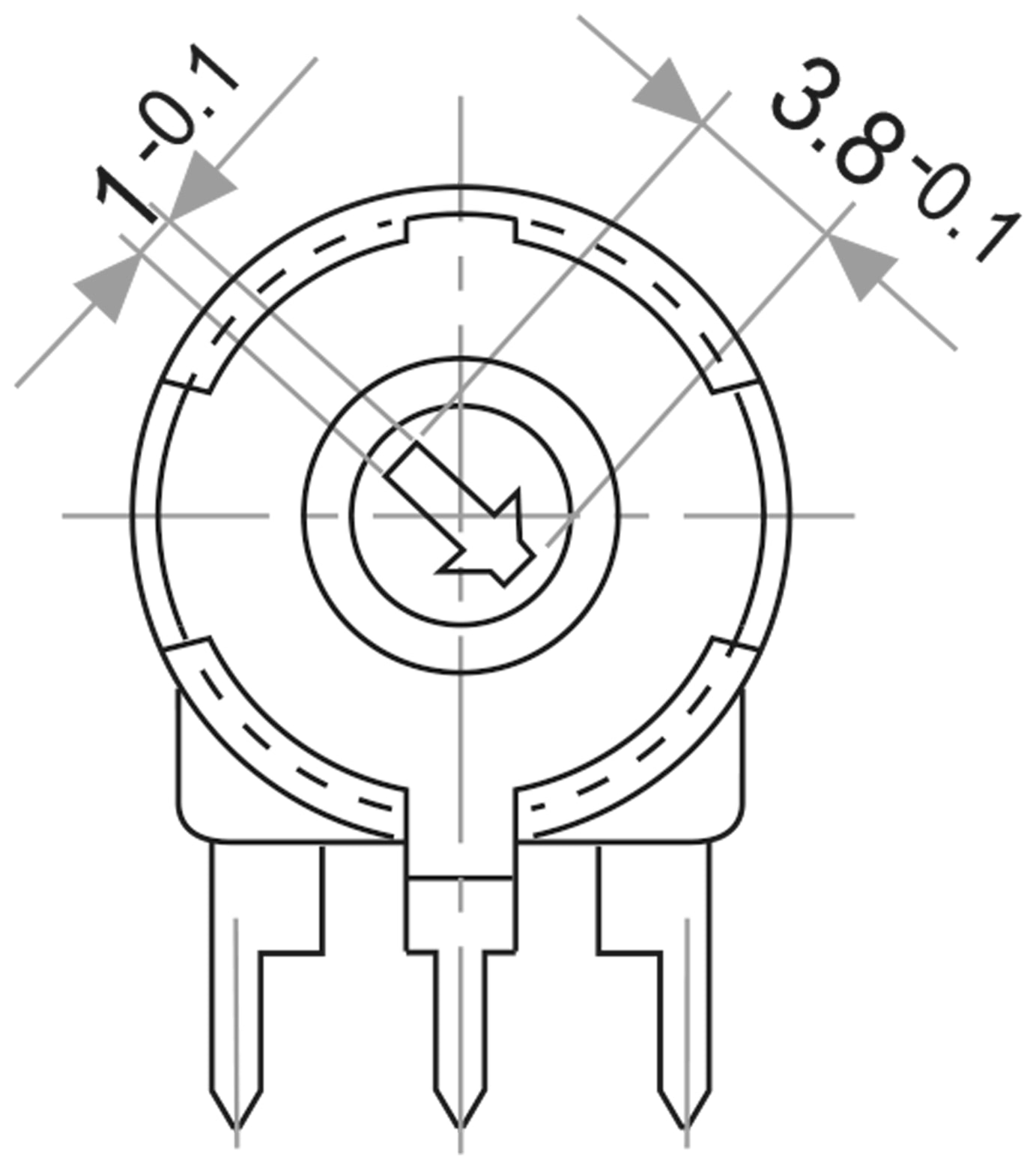 PIHER Poti, PT10, 25K, stehend PT10LH01253A2020 PIHER Poti, PT10, 25K, stehend PT10LH01253A2020