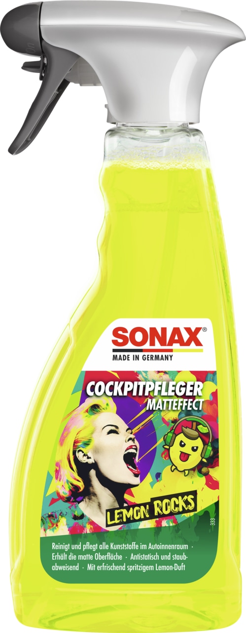 SONAX Cockpitpfleger, Matteffect, Lemon Rocks, 500 ml