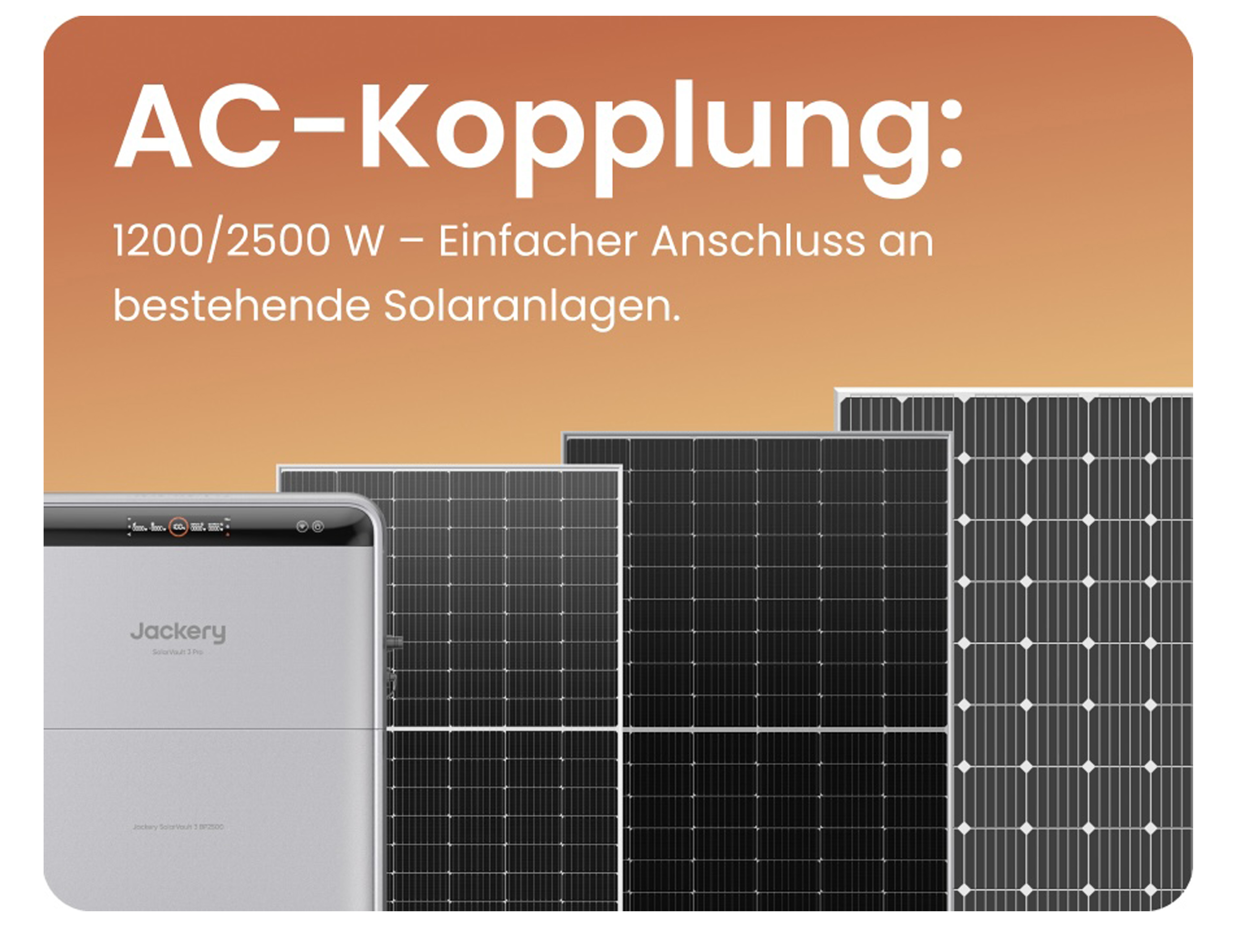 JACKERY Balkonkraftwerk SolarVault 3 Pro, 2520 Wh, Solarspeicher