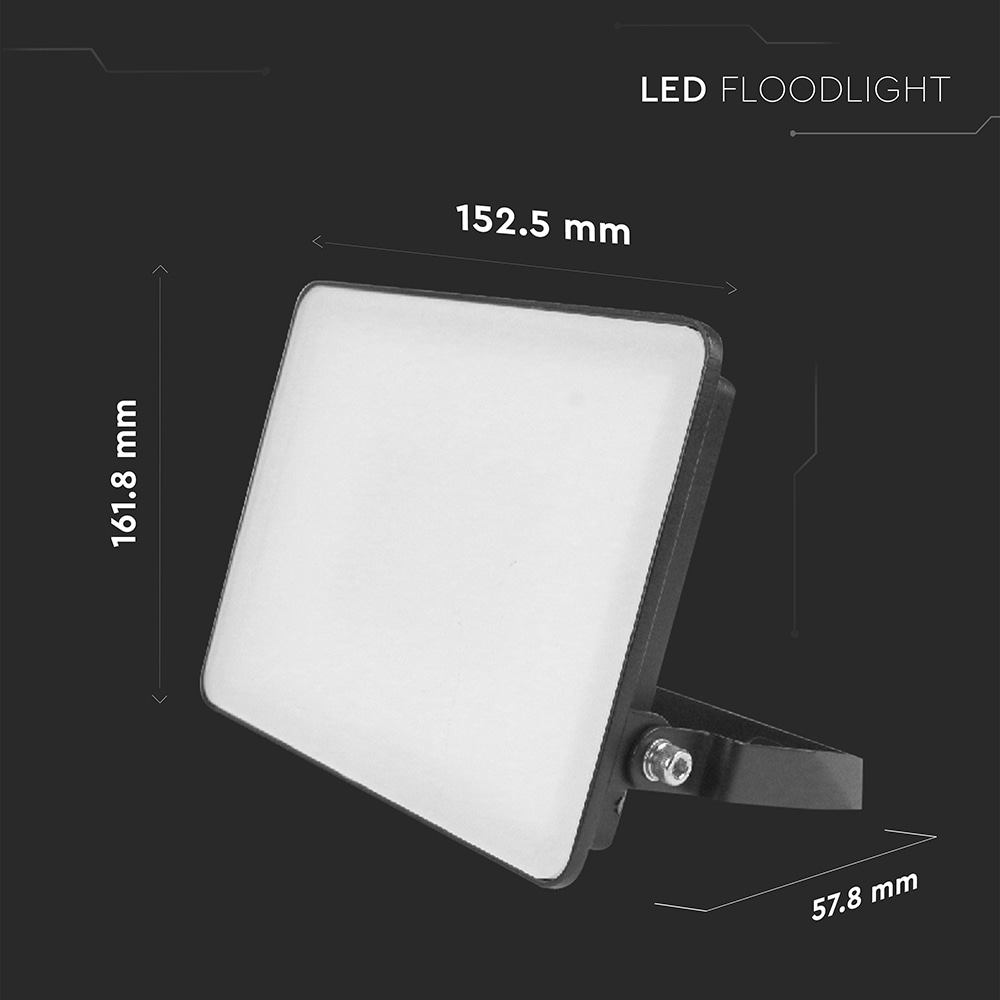 V-TAC LED-Fluter, VT-4419-FC, EEK: E, 20 W, 2400 lm, 4000 K, IP65, neutralweiß