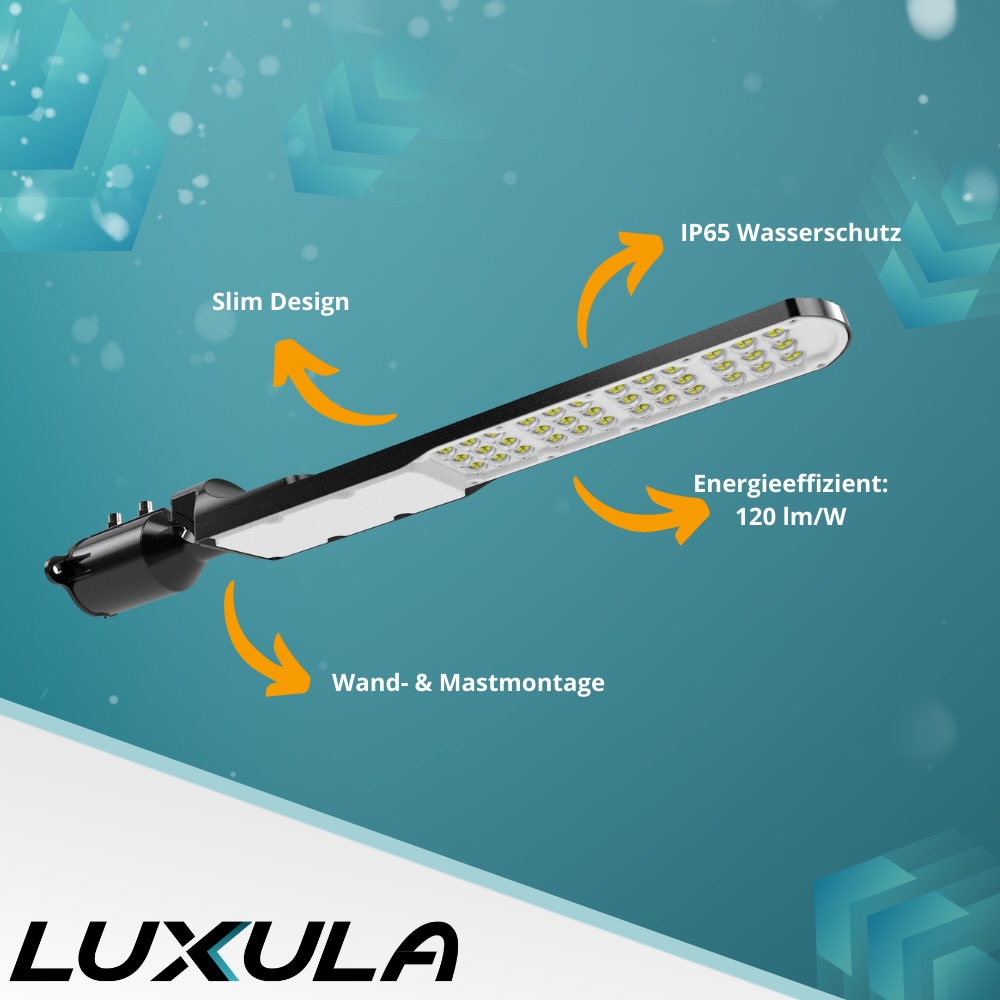 LUXULA LED-Straßenleuchte, SLIM, EEK: E, 100W, 12000lm, 5000K, IP65 LUXULA LED-Straßenleuchte, SLIM, EEK: E, 100W, 12000lm, 5000K, IP65