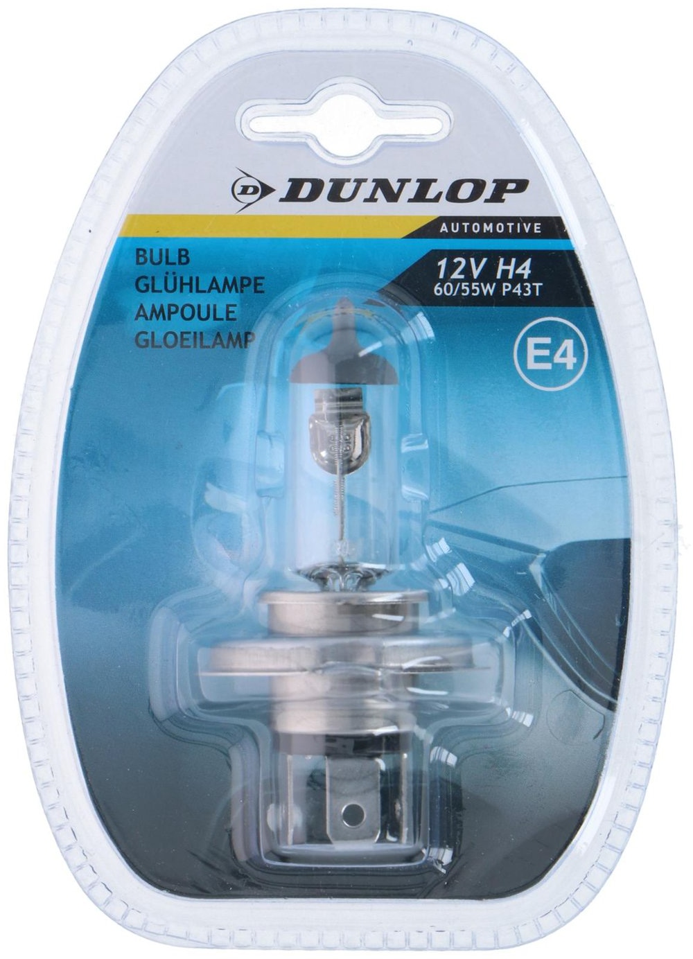 DUNLOP Autolampe H4, E4, 60/55W, 12V DUNLOP Autolampe H4, E4, 60/55W, 12V