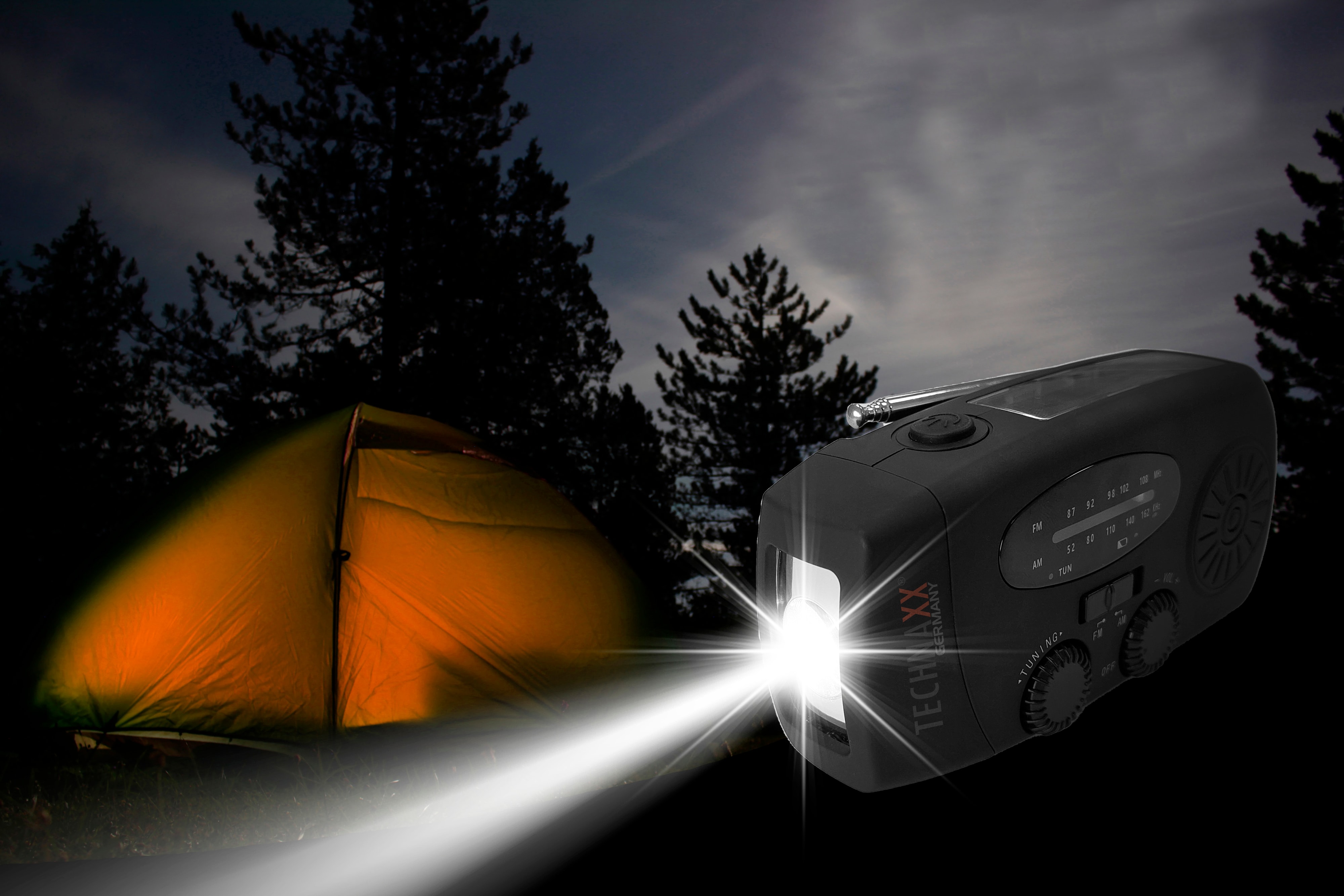 TECHNAXX UKW-Radio TX-238, Kurbel, Solar, Lampe