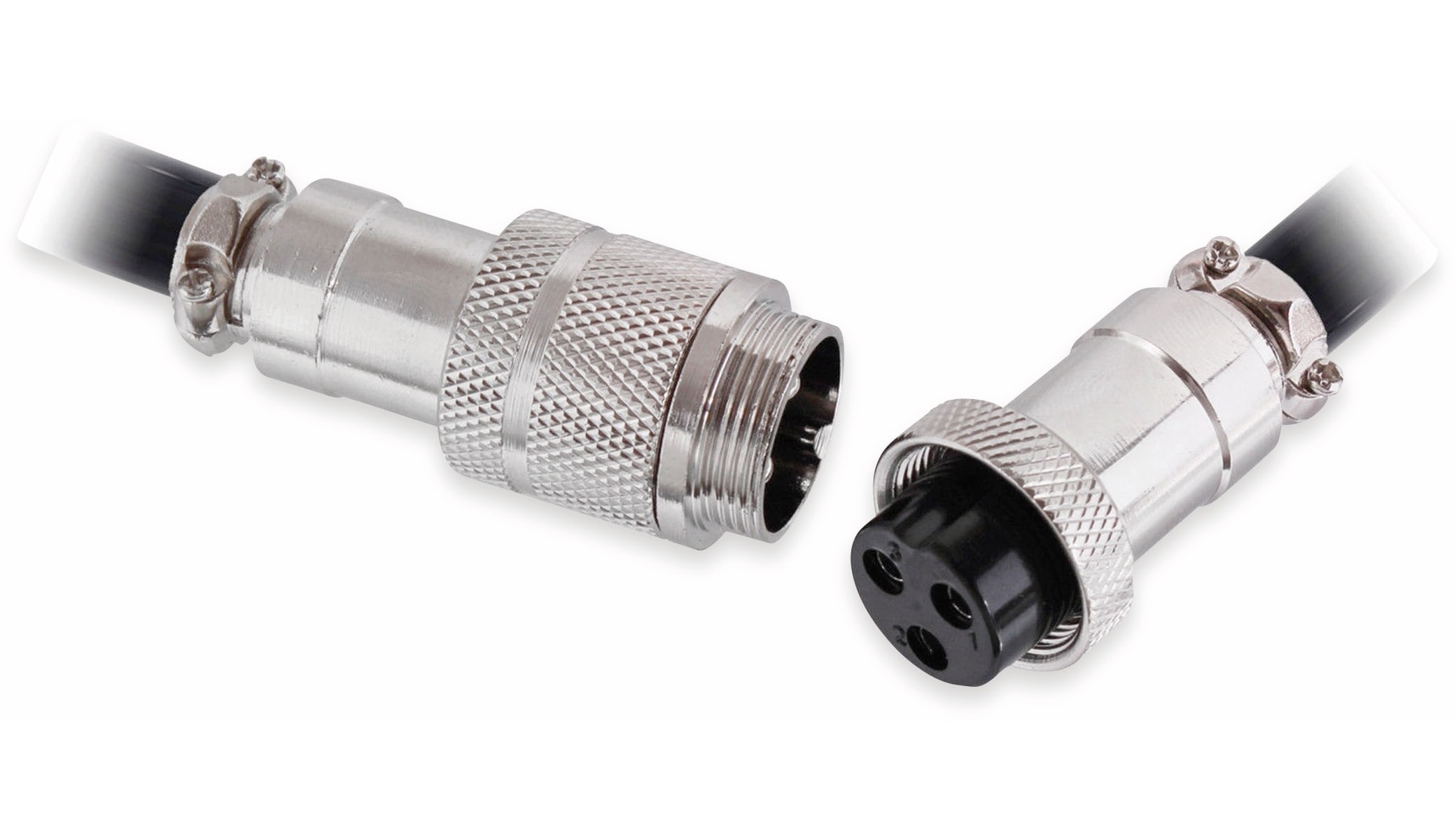 Hochstrom Steckverbinder-Set, 3-polig, Ø 20 mm, Schraubverschluss