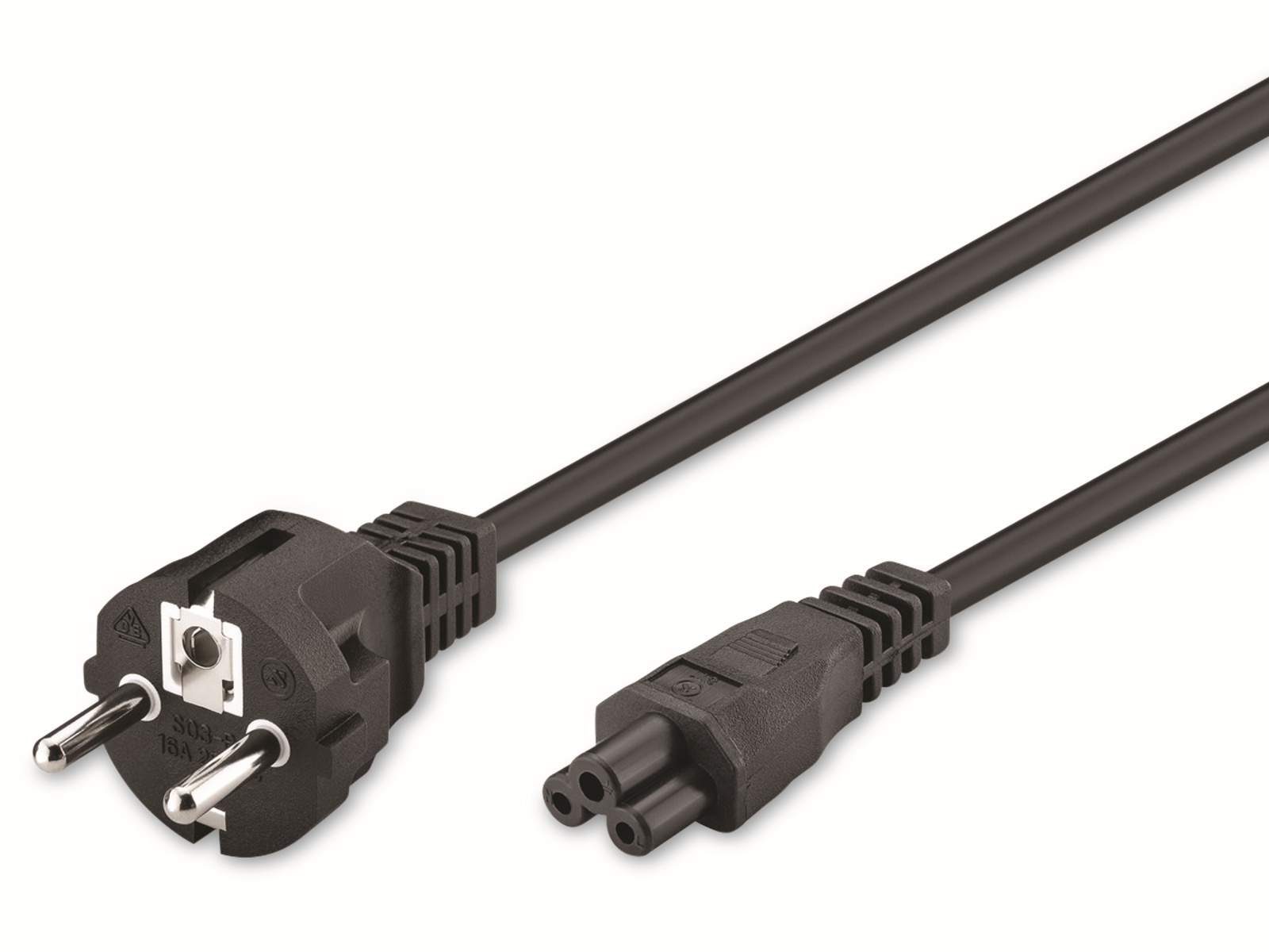 GOOBAY Netzkabel mit Kleeblattstecker NK 114 S-180, 1,8 m, schwarz GOOBAY Netzkabel mit Kleeblattstecker NK 114 S-180, 1,8 m, schwarz