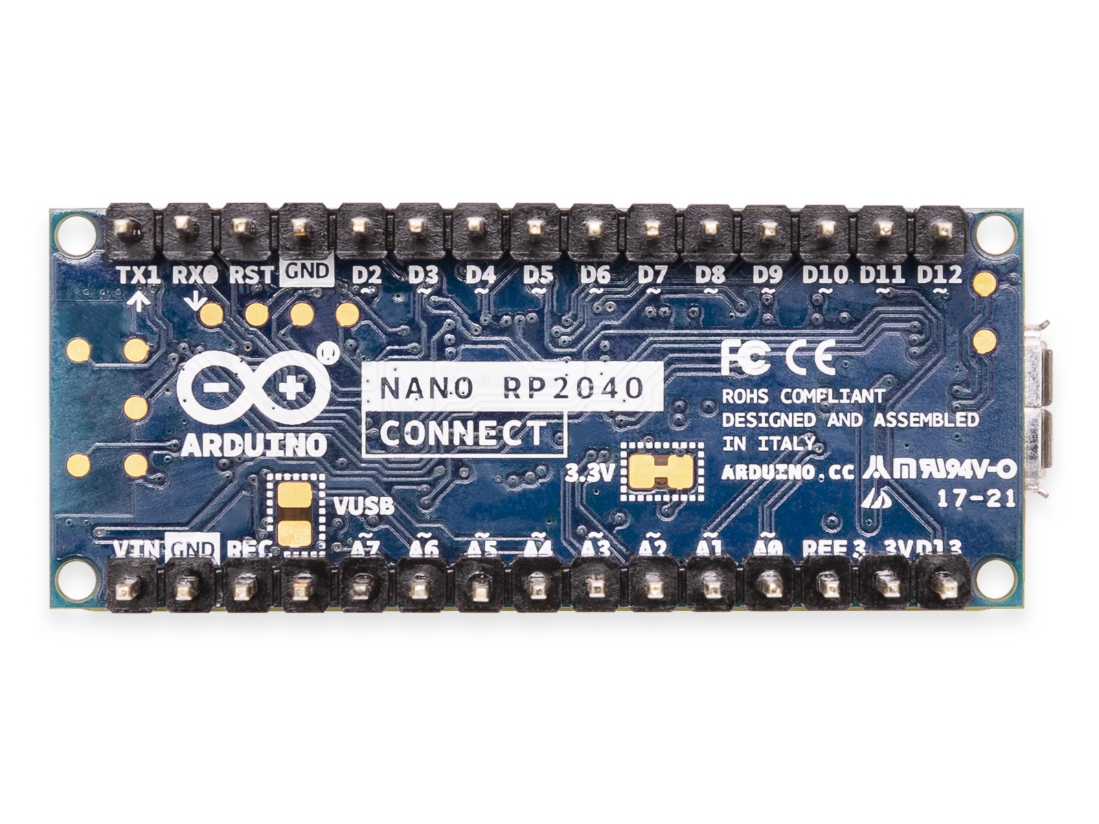 ARDUINO ® Board NANO RP2040 CONNECT without headers ARDUINO ® Board NANO RP2040 CONNECT without headers