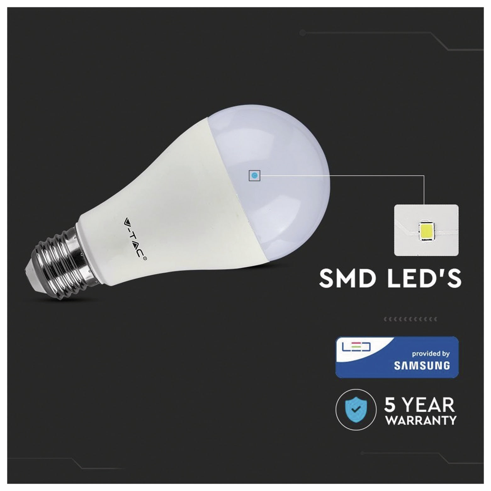 V-TAC LED-Lampe VT 215 (159), E27, EEK: G, 15 W, 1250 lm, 3000 K V-TAC LED-Lampe VT 215 (159), E27, EEK: G, 15 W, 1250 lm, 3000 K