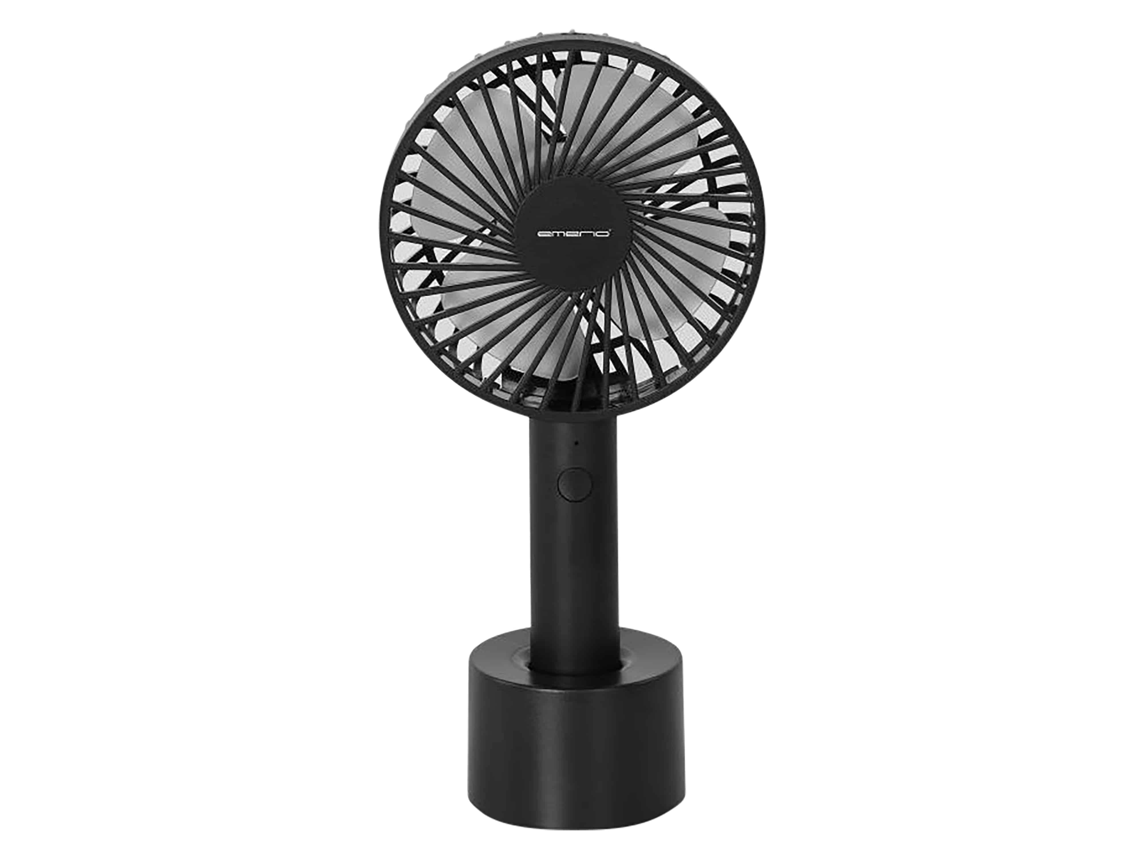 EMERIO USB-Handventilator, 3 Geschwindigkeiten, 1800mAh, schwarz