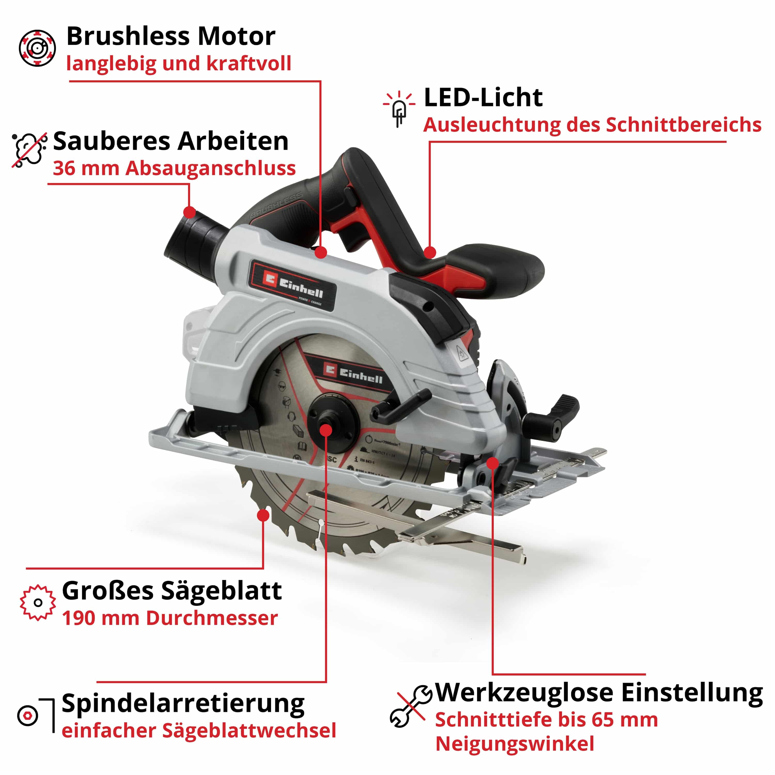 EINHELL PROFESSIONAL Akku-Handkreissäge TE-CS 18/190 Li BL Solo EINHELL PROFESSIONAL Akku-Handkreissäge TE-CS 18/190 Li BL Solo
