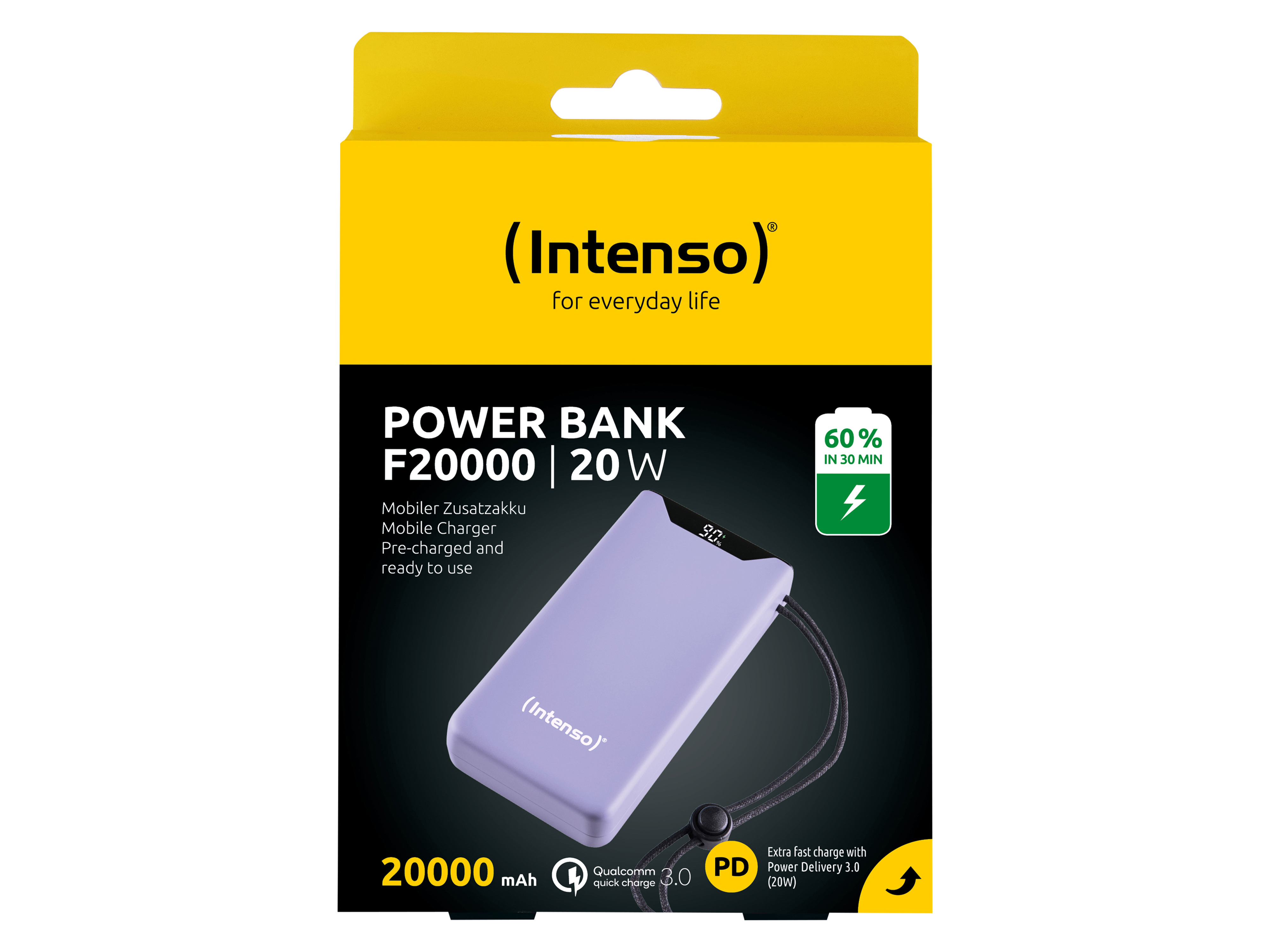 INTENSO USB Powerbank 7332053, F20000, 20.000mAh, 20 W, lila