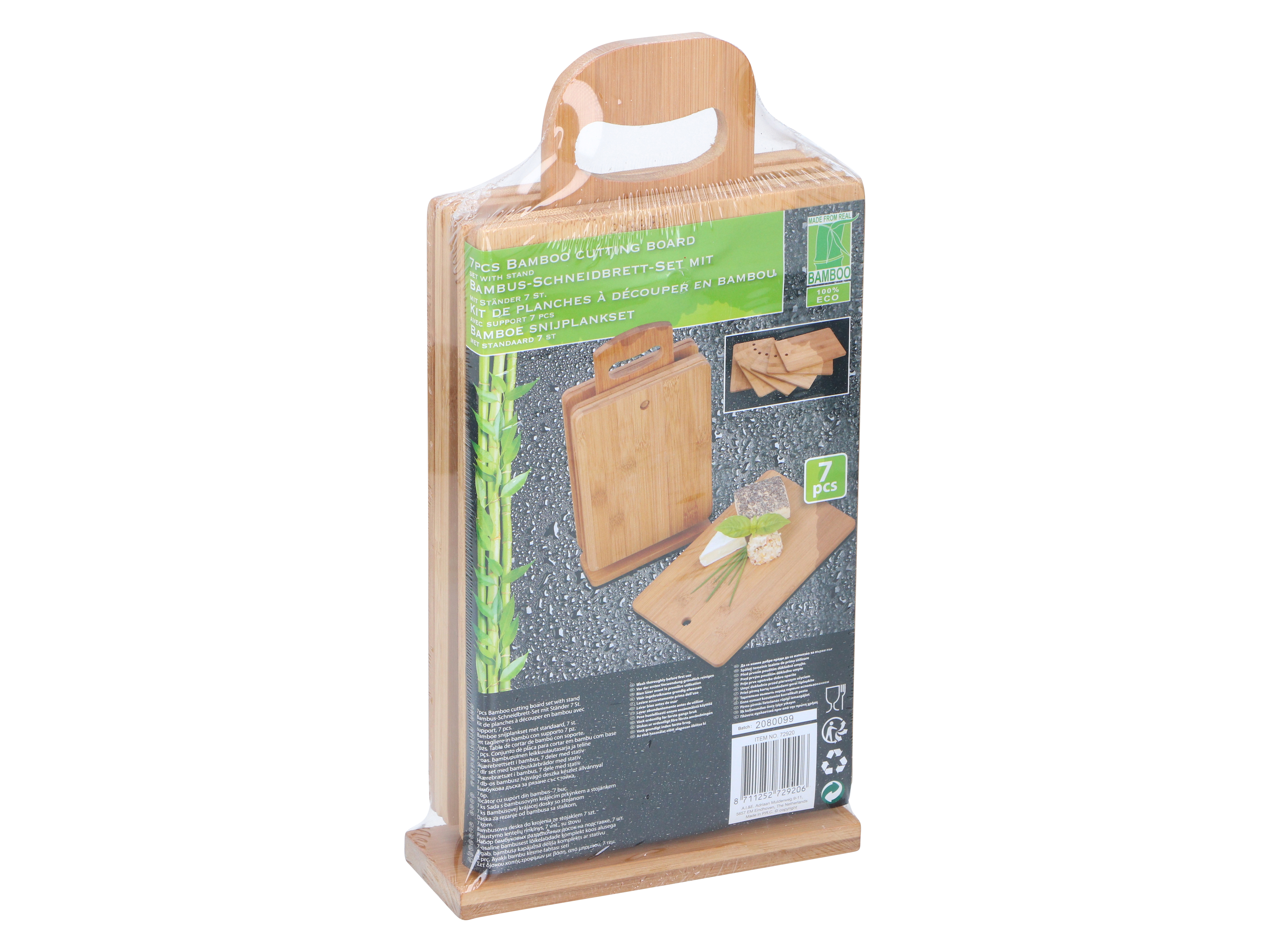 Schneidebrettset, 7 teilig, aus Bambus