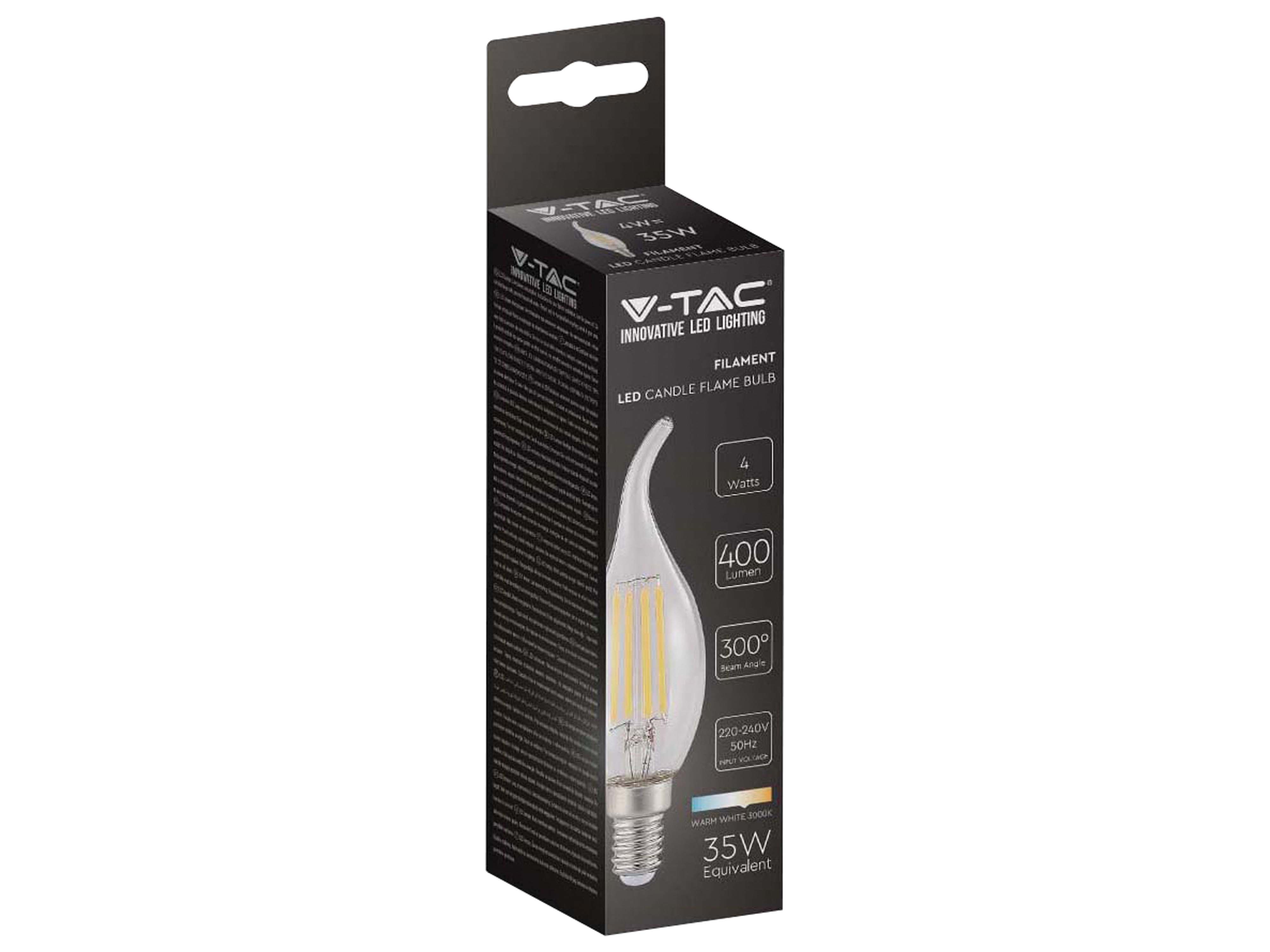 V-TAC LED-Lampe VT-1997-N, E14, EEK: F, 4W, 400lm, 3000K V-TAC LED-Lampe VT-1997-N, E14, EEK: F, 4W, 400lm, 3000K
