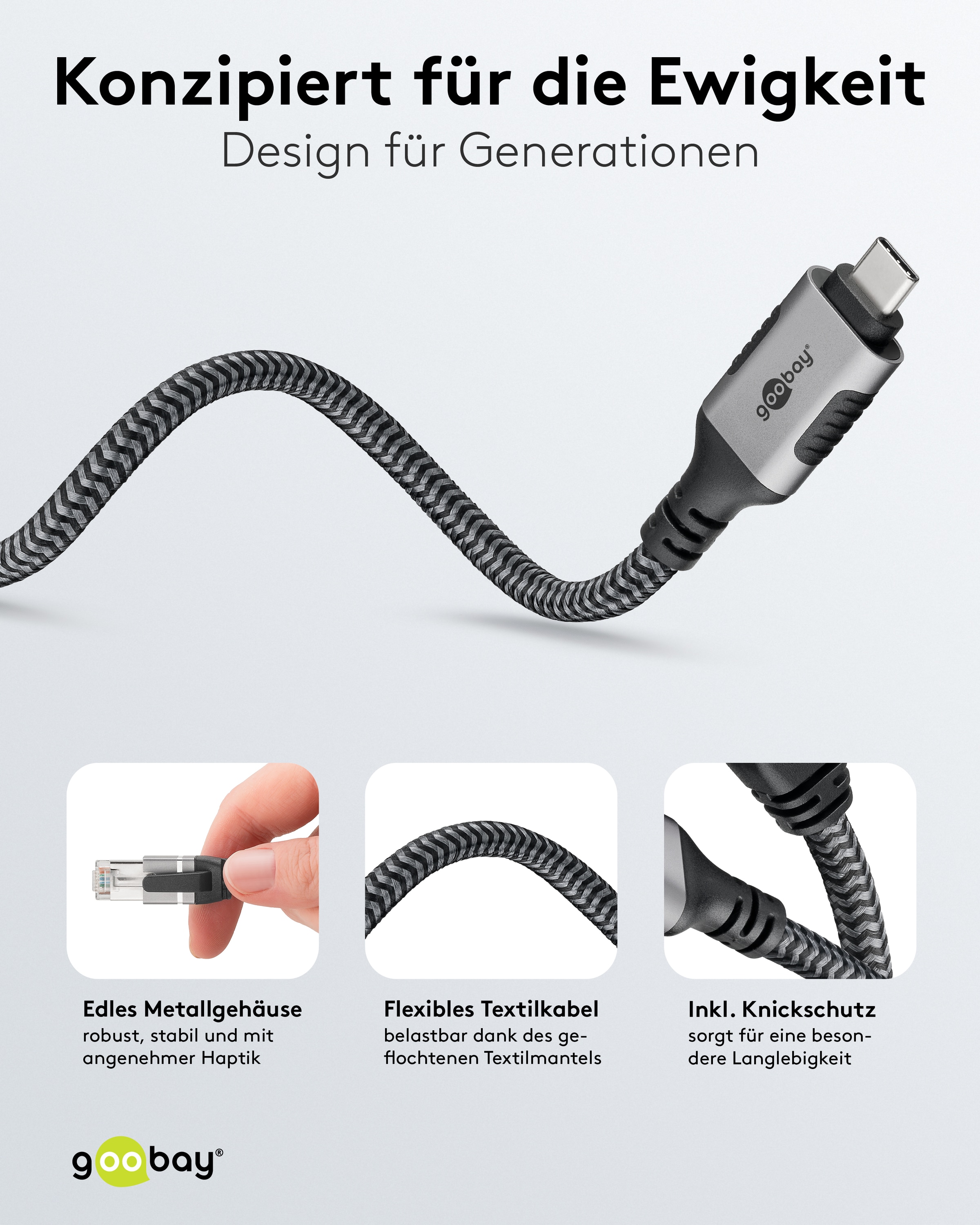 GOOBAY Ethernet-Kabel CAT6 USB-AC 3.1 auf RJ45 5m
