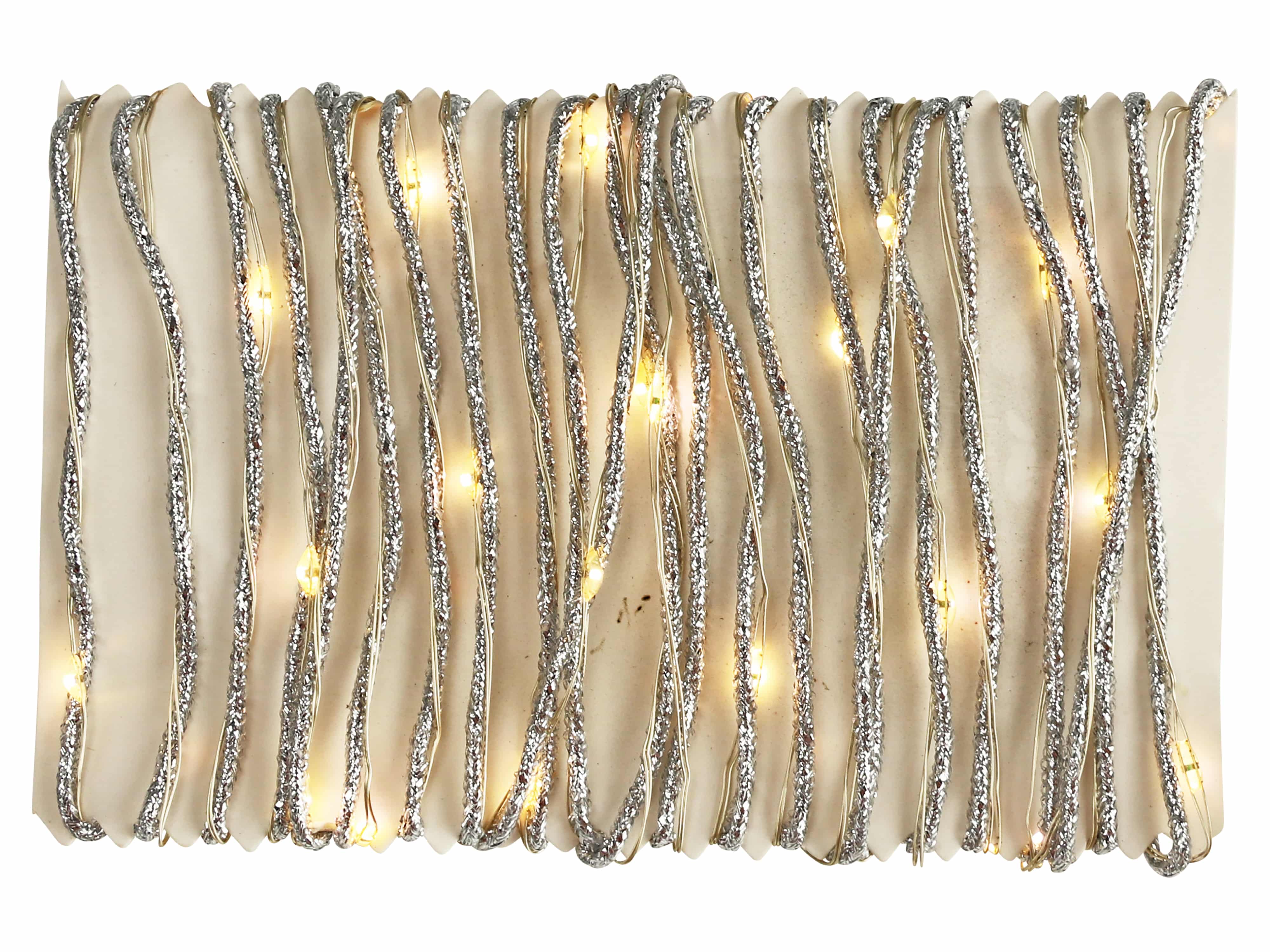 LED-Lichterkette Silberschmuckband, 40 LEDs, warmweiß, 4 m
