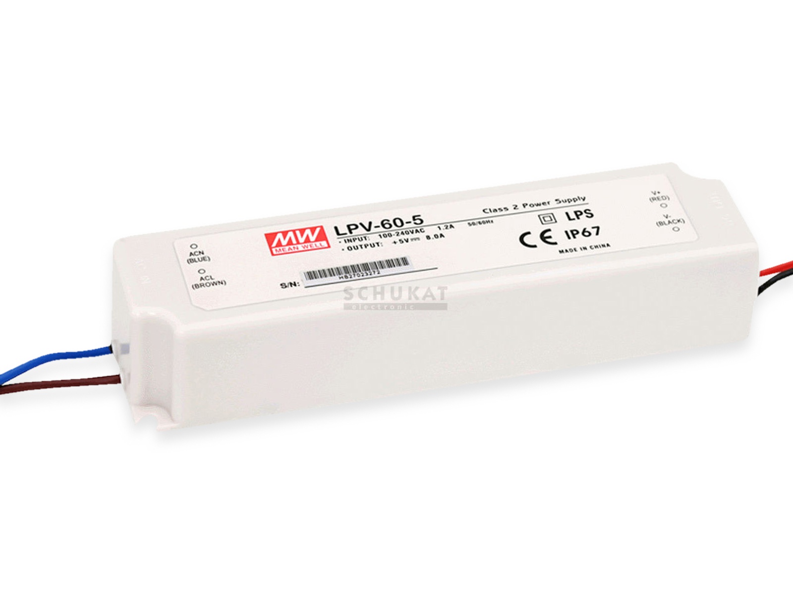 MEAN WELL LED-Schaltnetzteil LPV-60-24, 24 V-/60 W MEAN WELL LED-Schaltnetzteil LPV-60-24, 24 V-/60 W