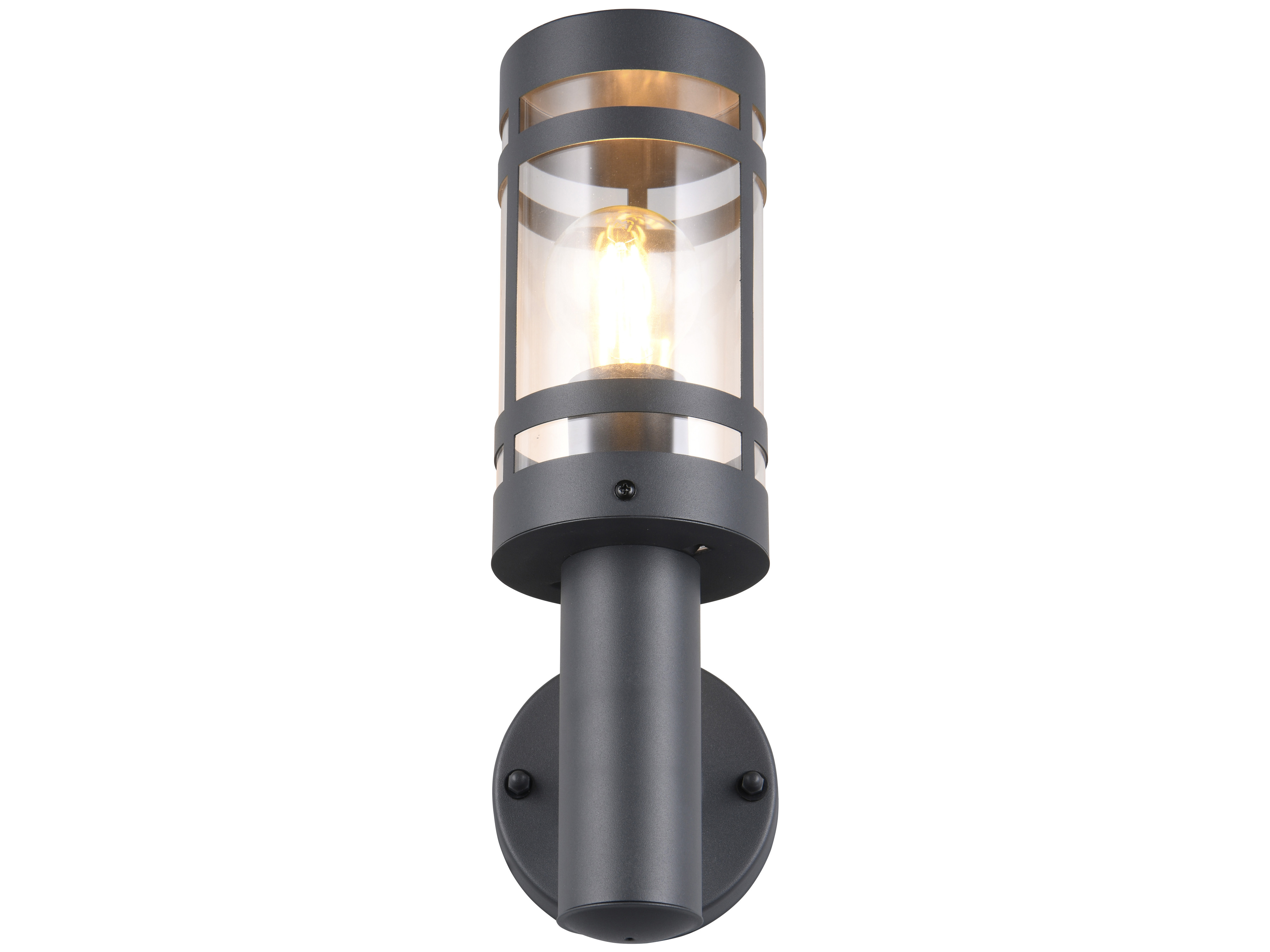 REALITY Wandleuchte PALOMA R21719142, E27, 28W, IP44, ohne Leuchtmittel, Bewegungssensor, grau