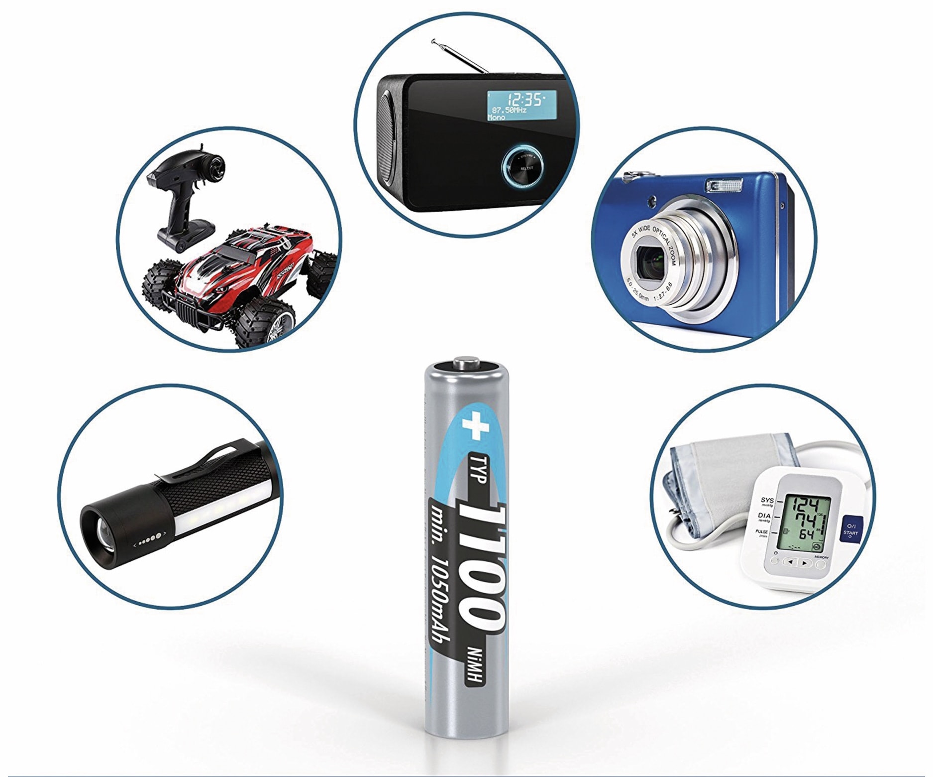 ANSMANN NiMH-Micro-Akku 1100 mAh, 4 Stück, mit Batterienbox ANSMANN NiMH-Micro-Akku 1100 mAh, 4 Stück, mit Batterienbox