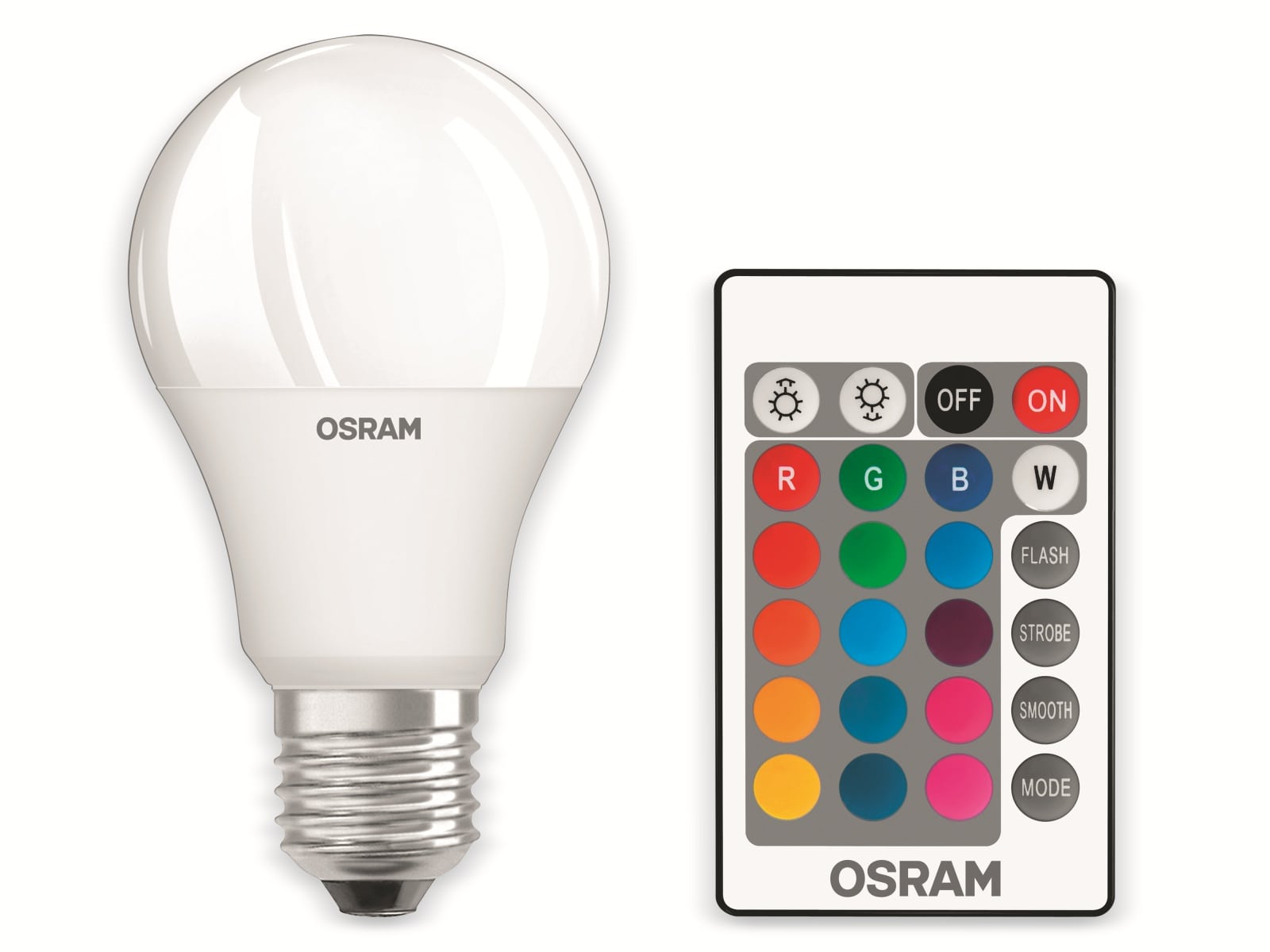 OSRAM LED-Lampe P60 mit Fernbedienung, E27, EEK: G, 9,7 W, 806 lm, 2700 K OSRAM LED-Lampe P60 mit Fernbedienung, E27, EEK: G, 9,7 W, 806 lm, 2700 K