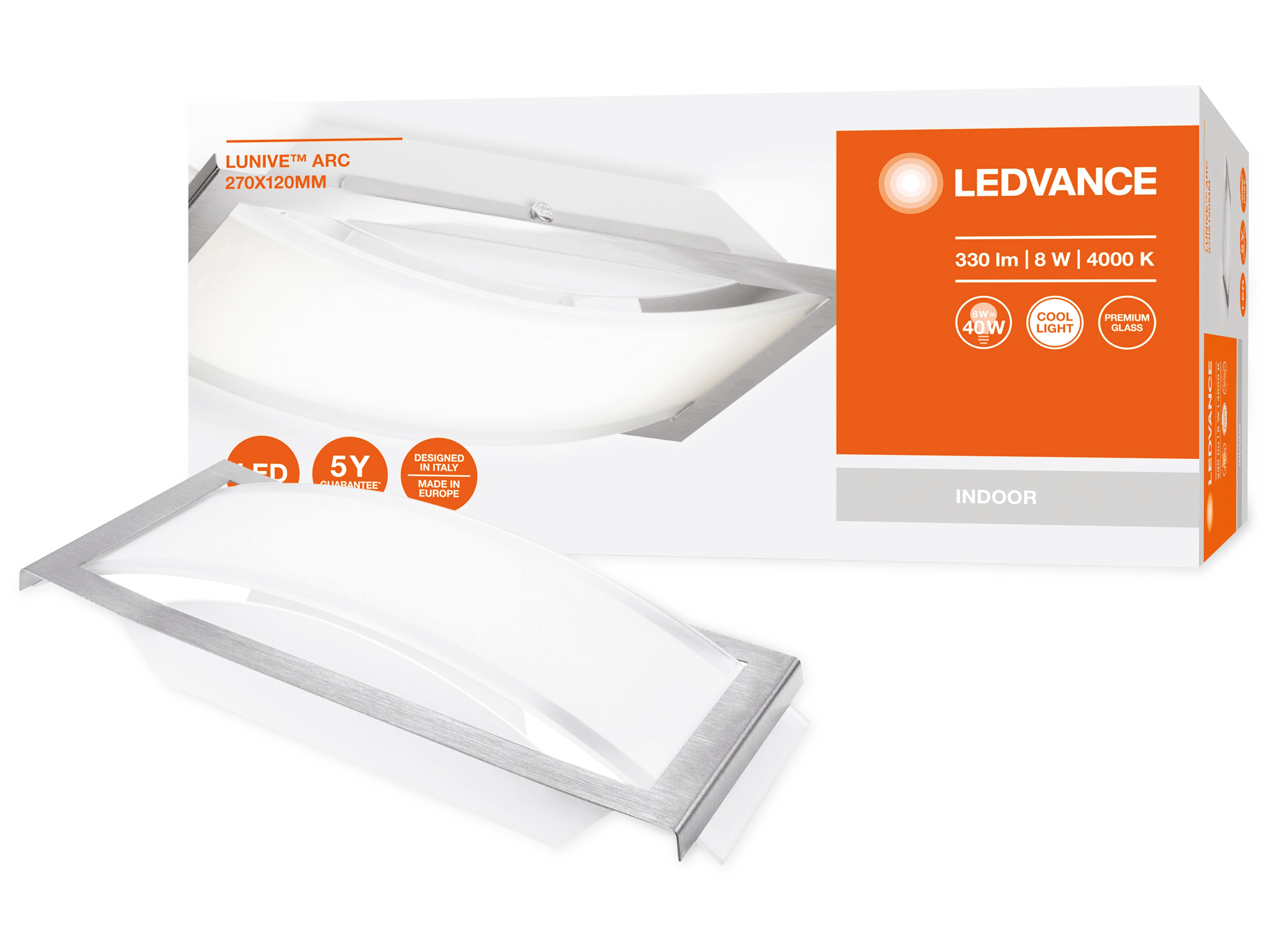 LEDVANCE LED-Deckenleuchte Lunive Arc, 8 W, 330 lm, 4000 K