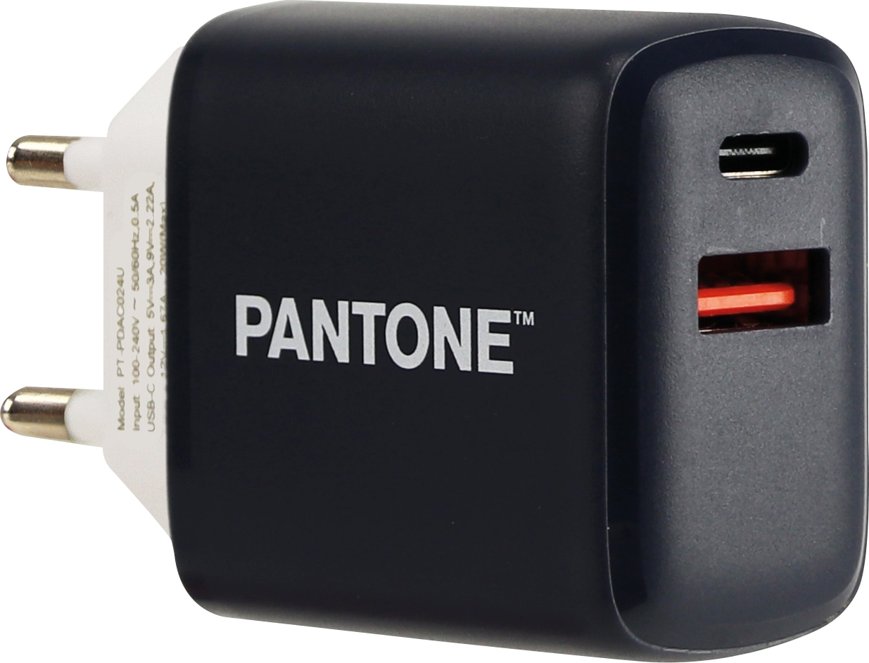 PD-Schnellladegerät USB-A + USB-C PT-PDAC024N, dunkelblau