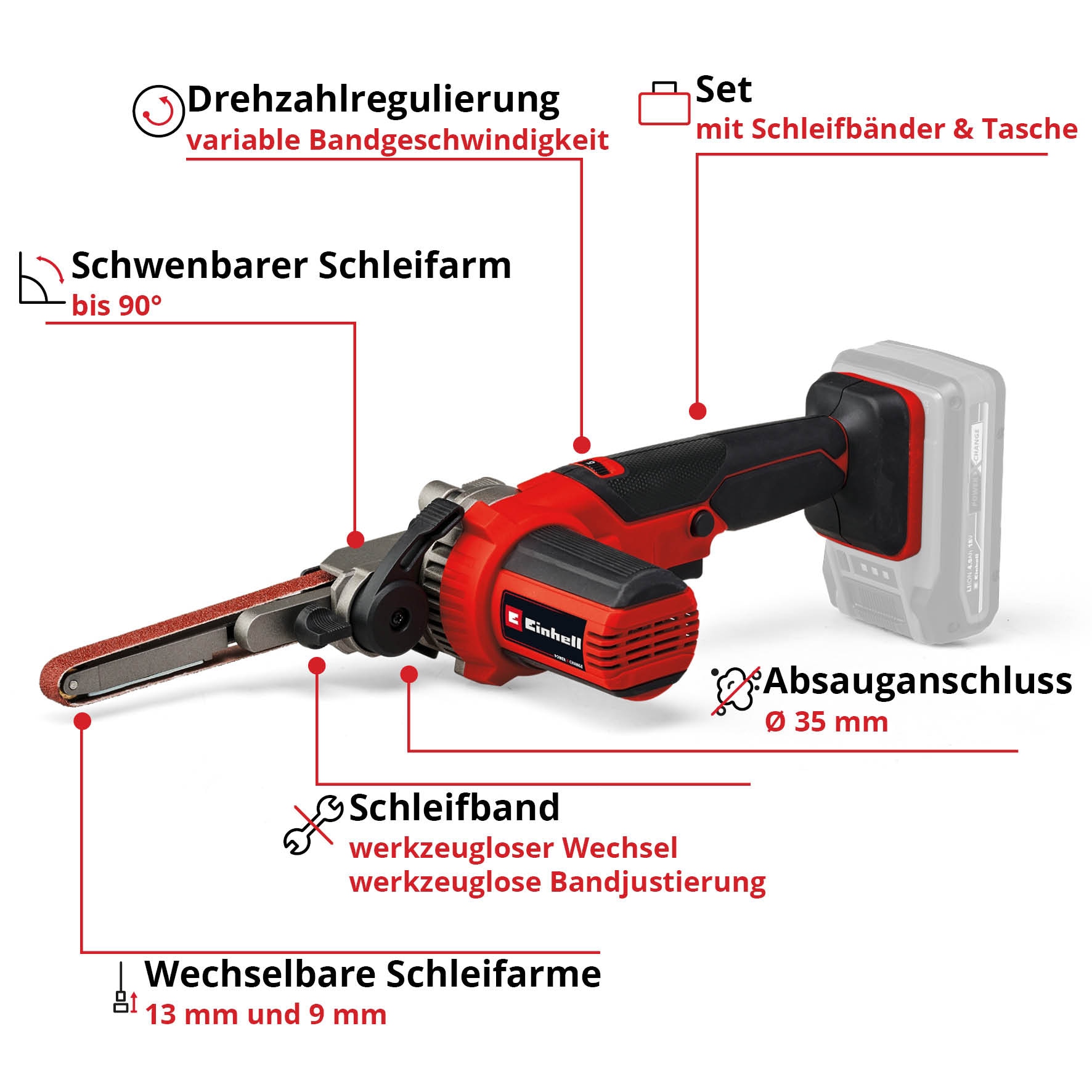 EINHELL Akku-Bandfeile TE-BF 18 Li-Solo EINHELL Akku-Bandfeile TE-BF 18 Li-Solo