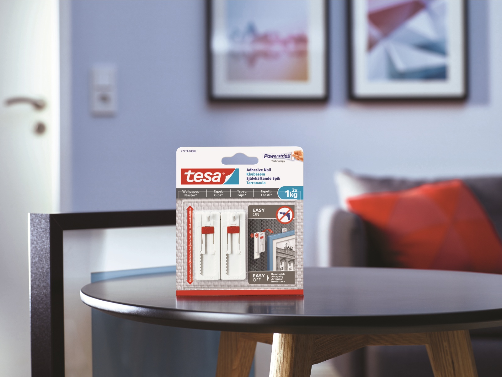 TESA ® Klebenagel verstellbar, Tapete&Putz, 1 kg 2 x 1KG 77774-00000-00