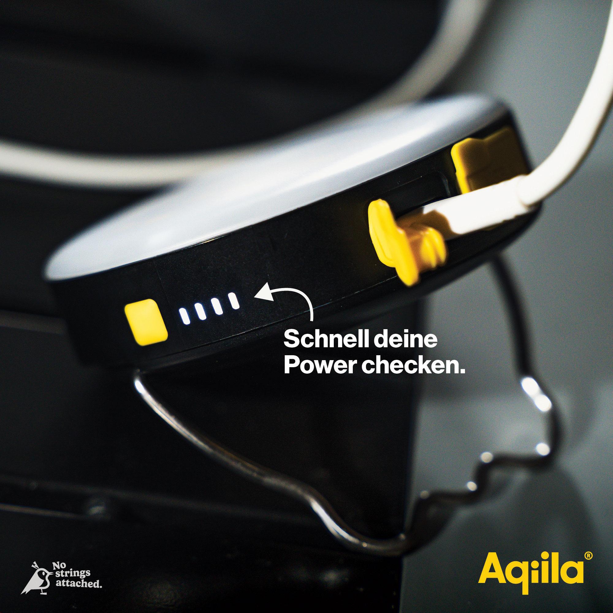 AQIILA BL10, Leuchte, 20 W mit Powerbank, 10.000mAh, schwarz AQIILA Powerbank BL10, mit Leuchte, 20 W, 10.000mAh, schwarz