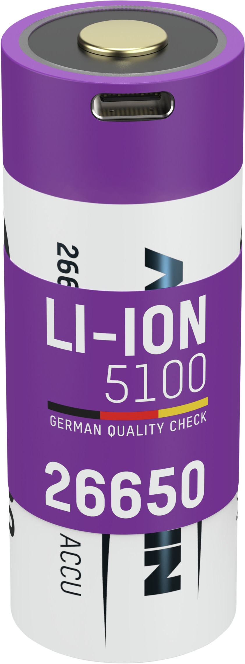 ANSMANN Li-Ion-Spezial-Akku 26650, 3,6 V, 5100mAh, mit USB-C Ladebuchse